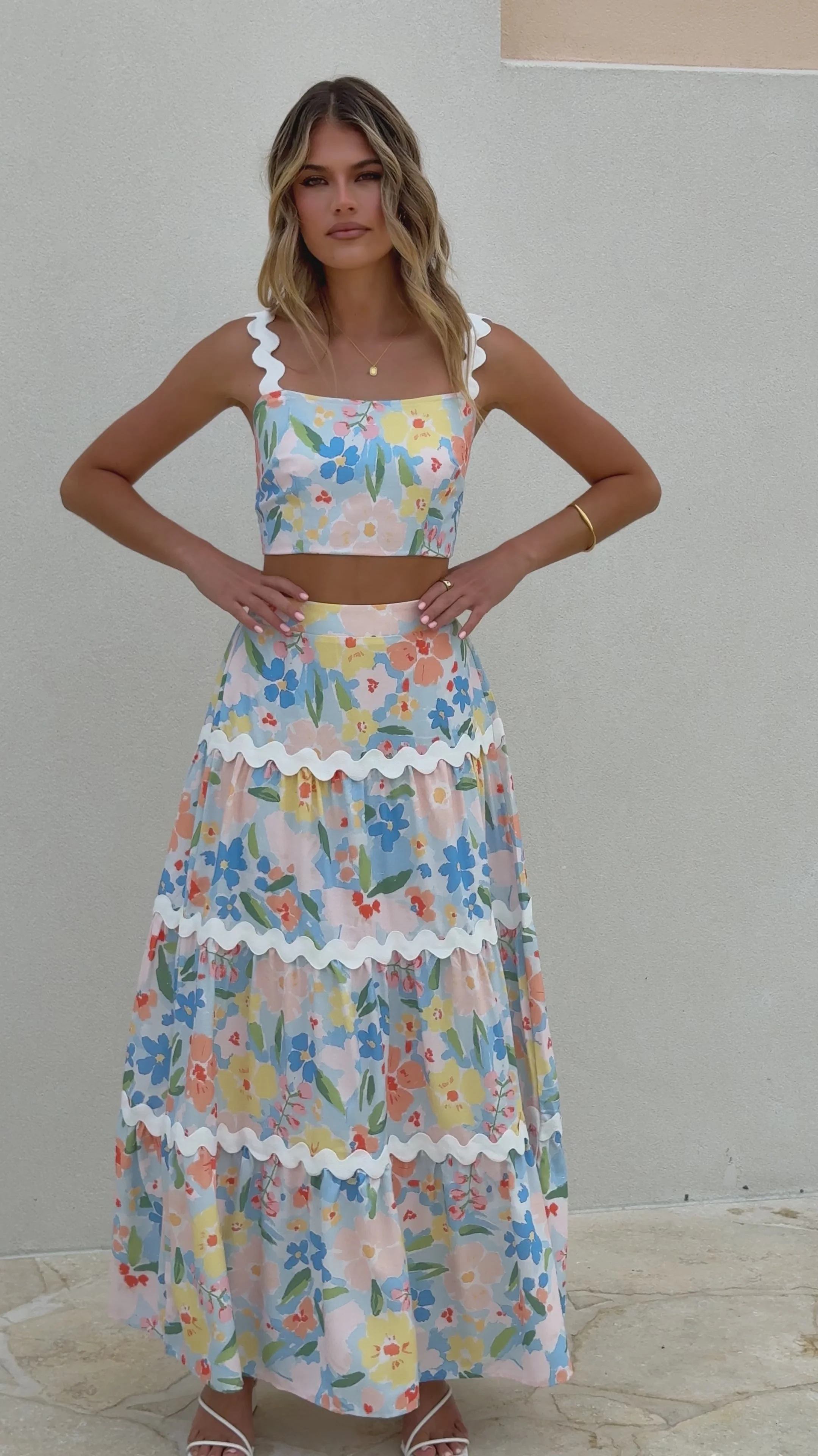 Sloane Maxi Skirt - Blue Summer