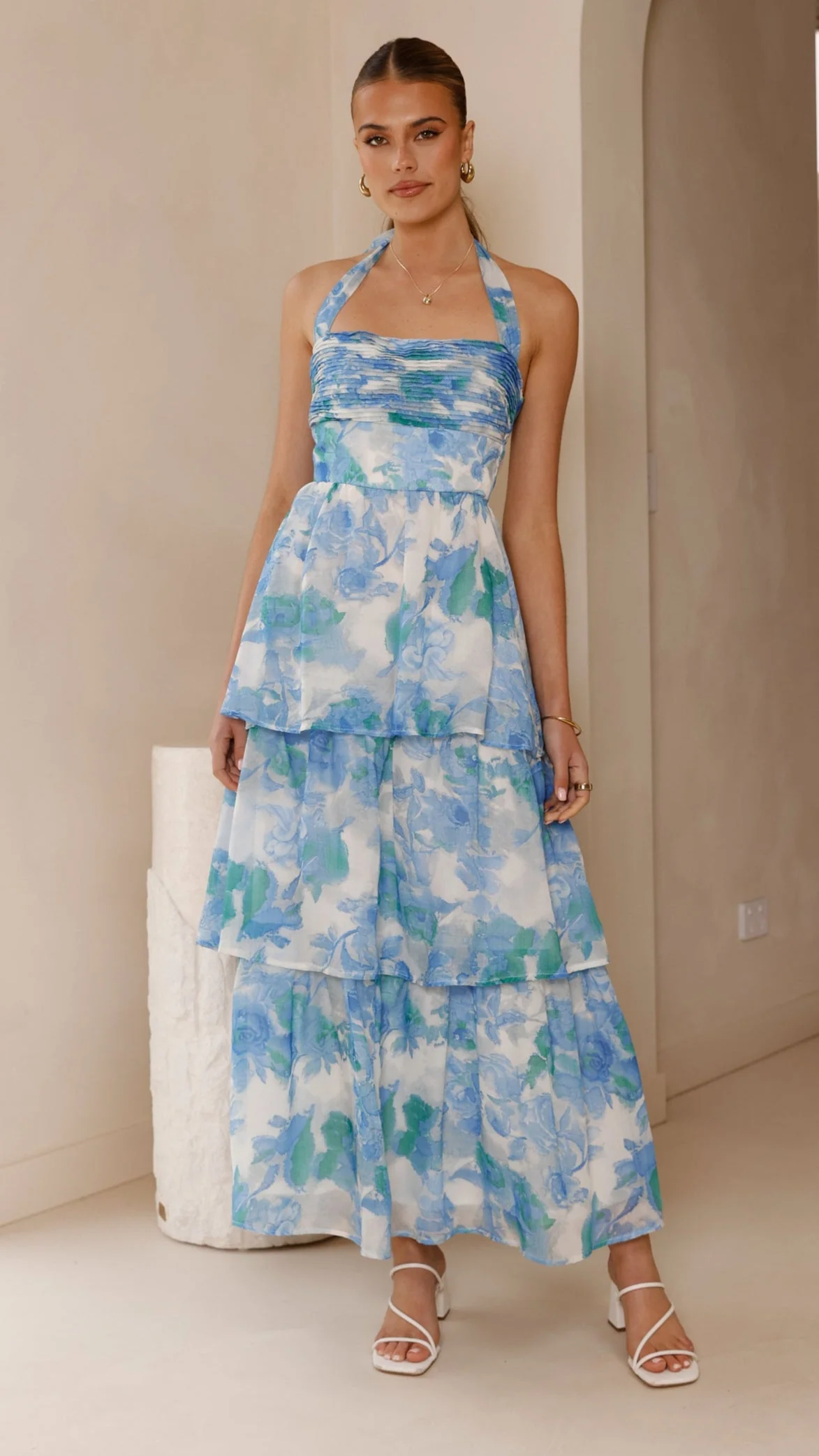 Alice Maxi Dress - Blue Floral