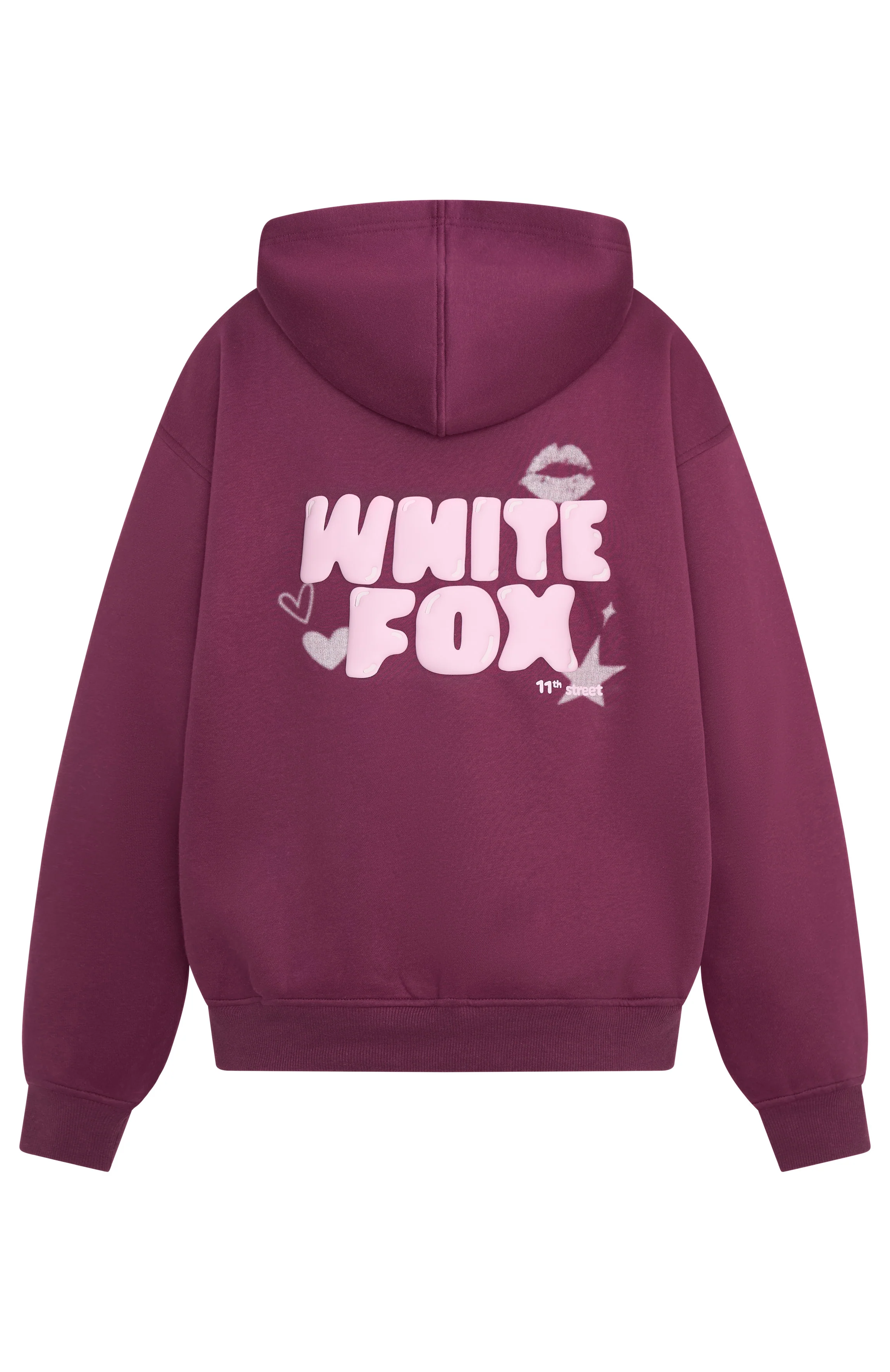 11th Street Sweet Kisses Oversized Hoodie Very Berry