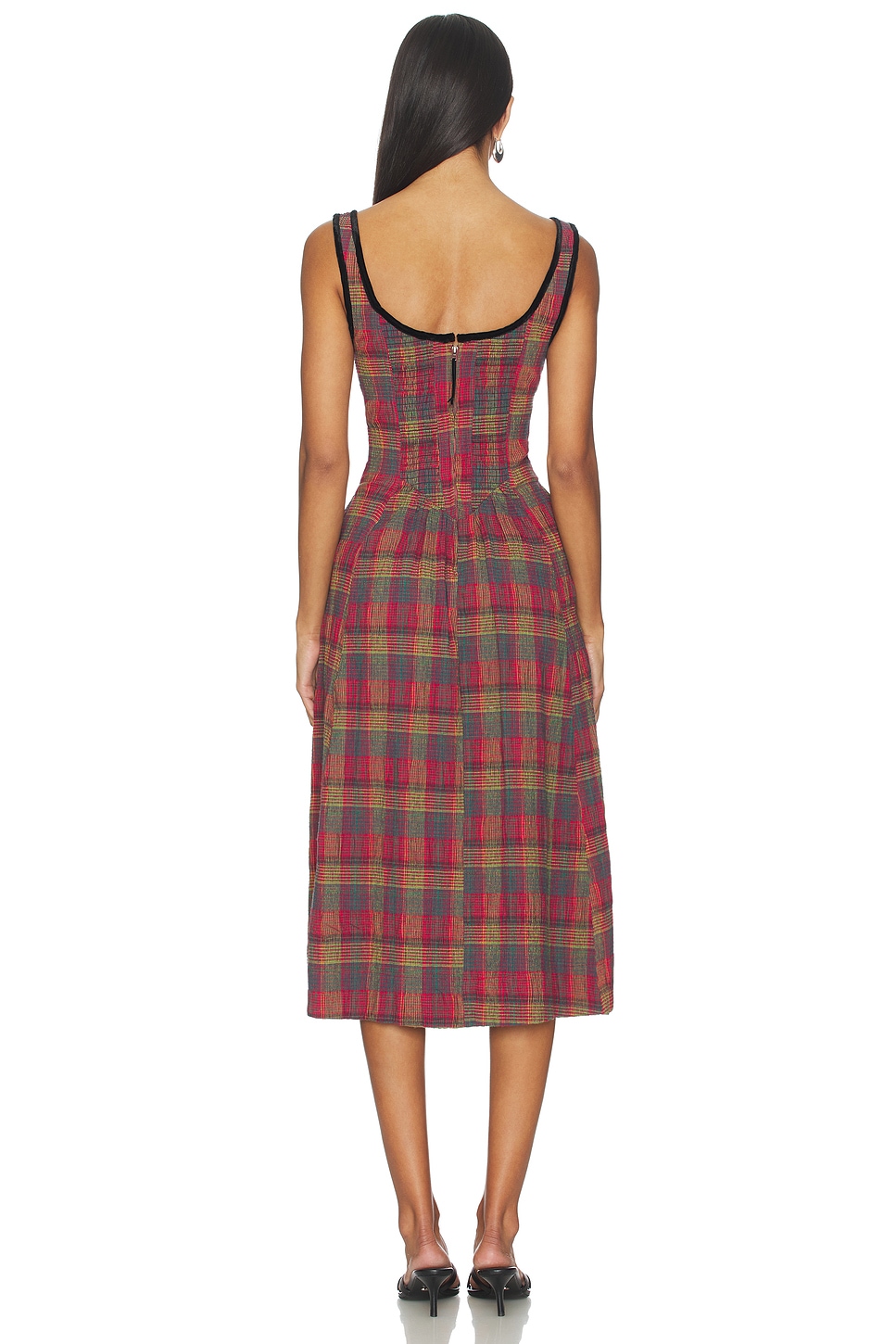 Freya Plaid Midi Dress