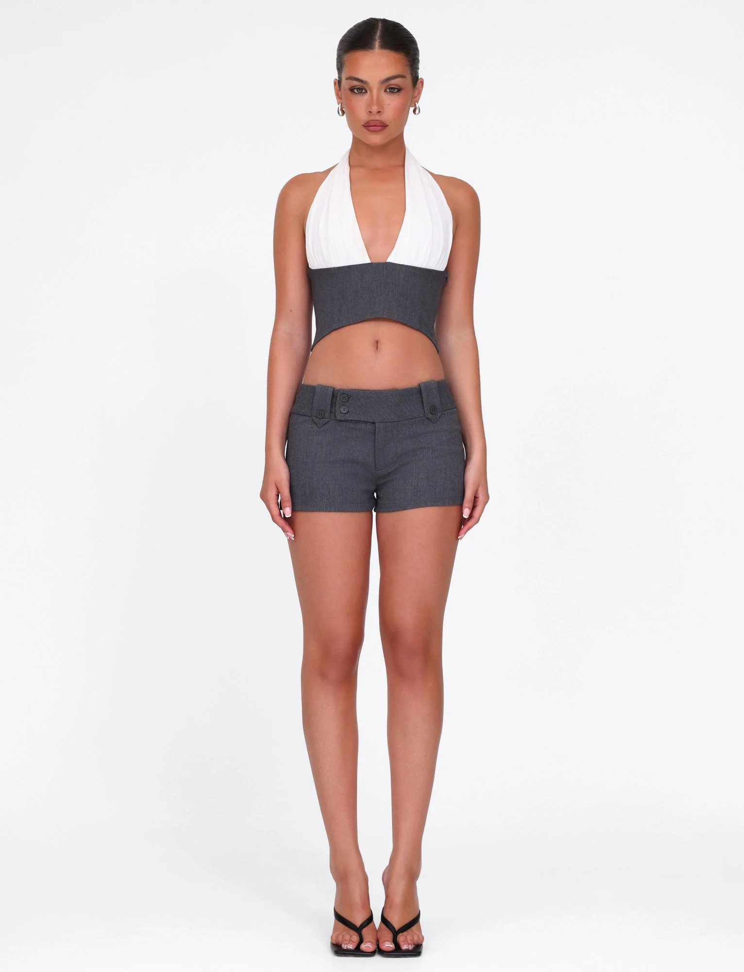 LOTUS TOP - CREAM : GREY