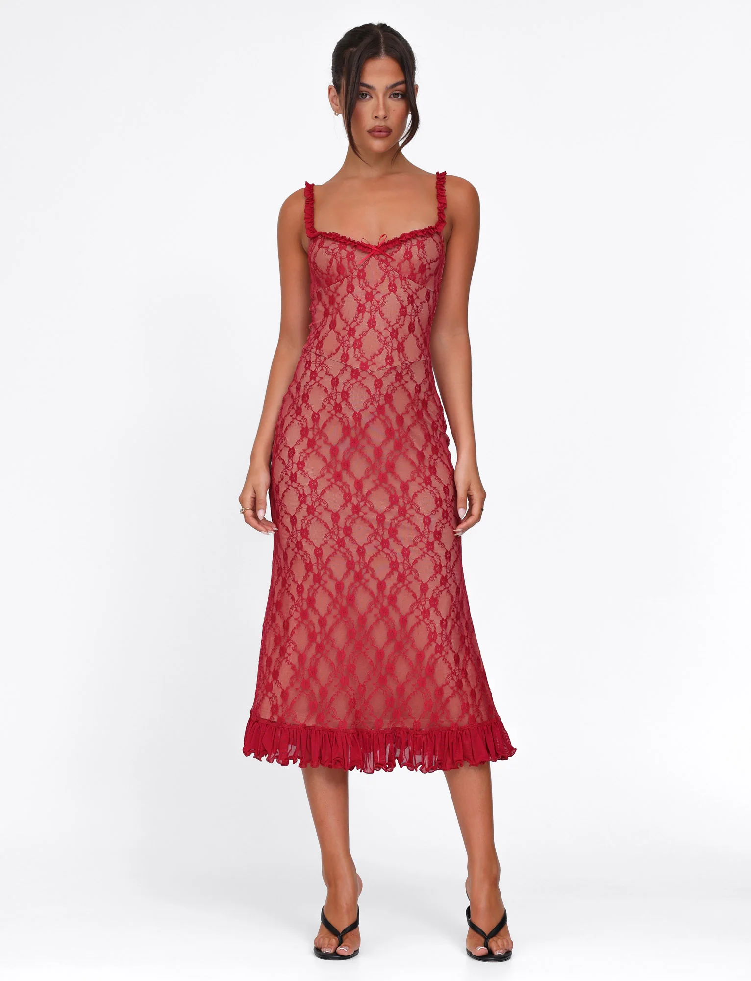 DEJA DRESS - RED : BERRY RED