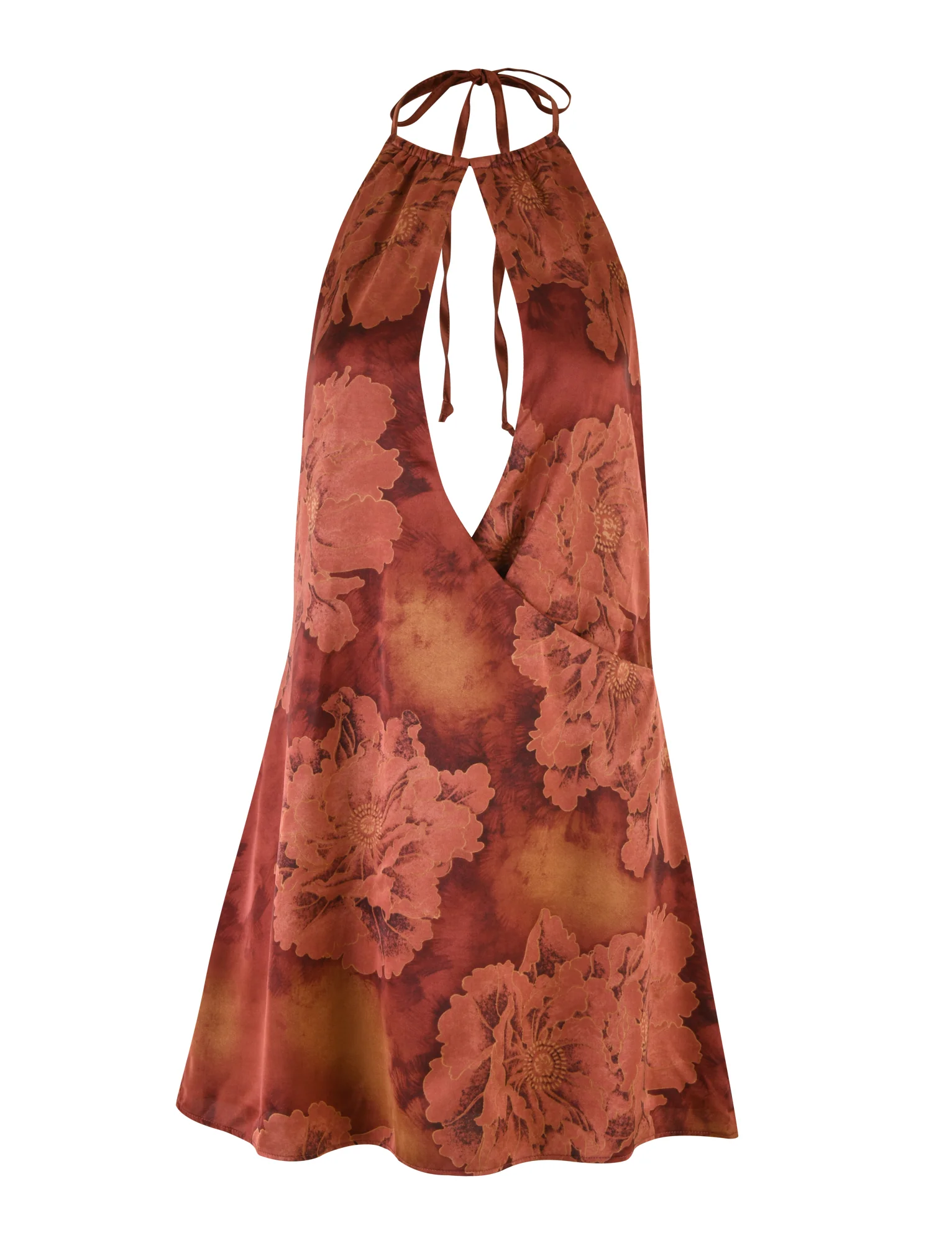 MONROE DRESS - RED : FLORAL : WATER COLOUR