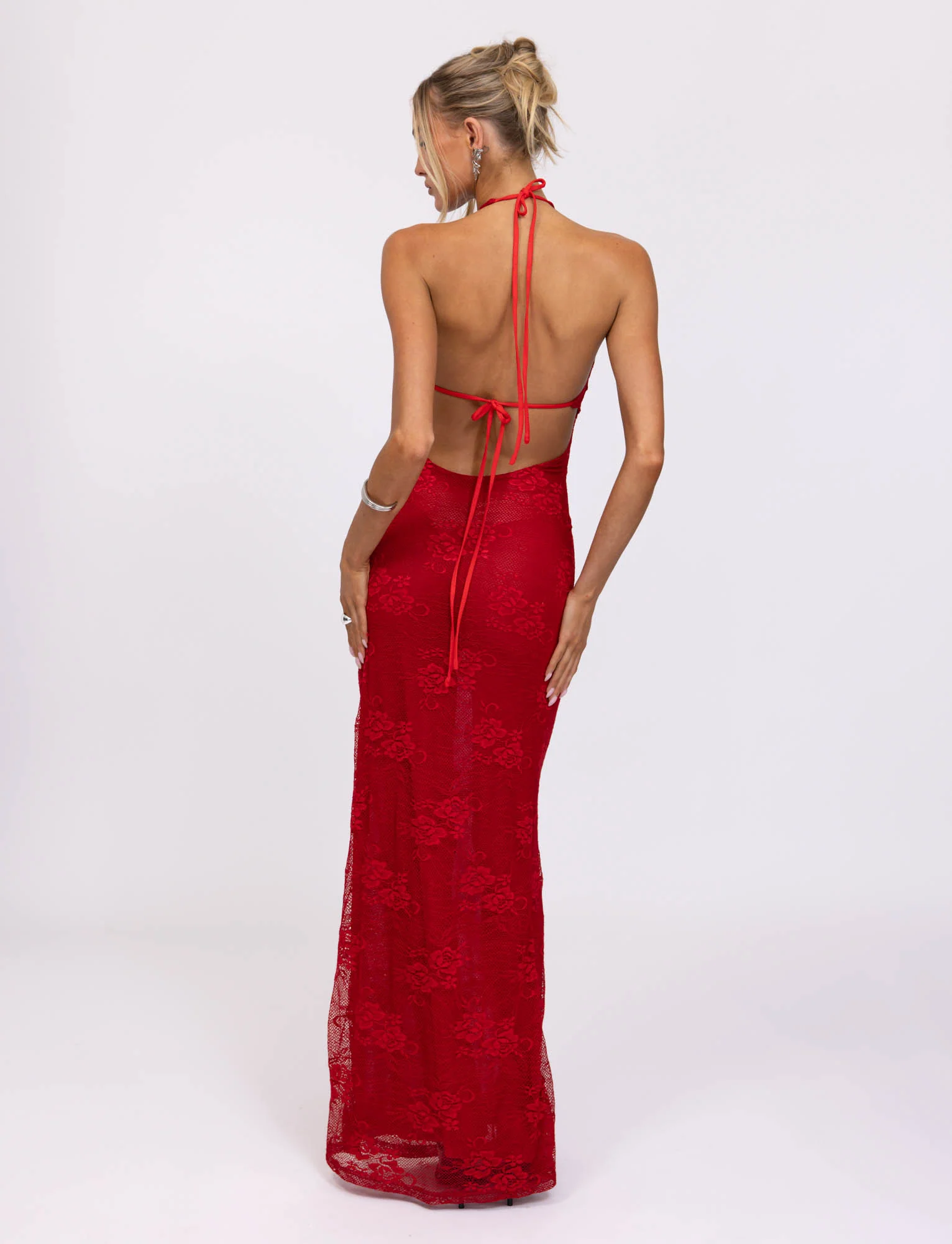 LUCIA DRESS - RED : LACE