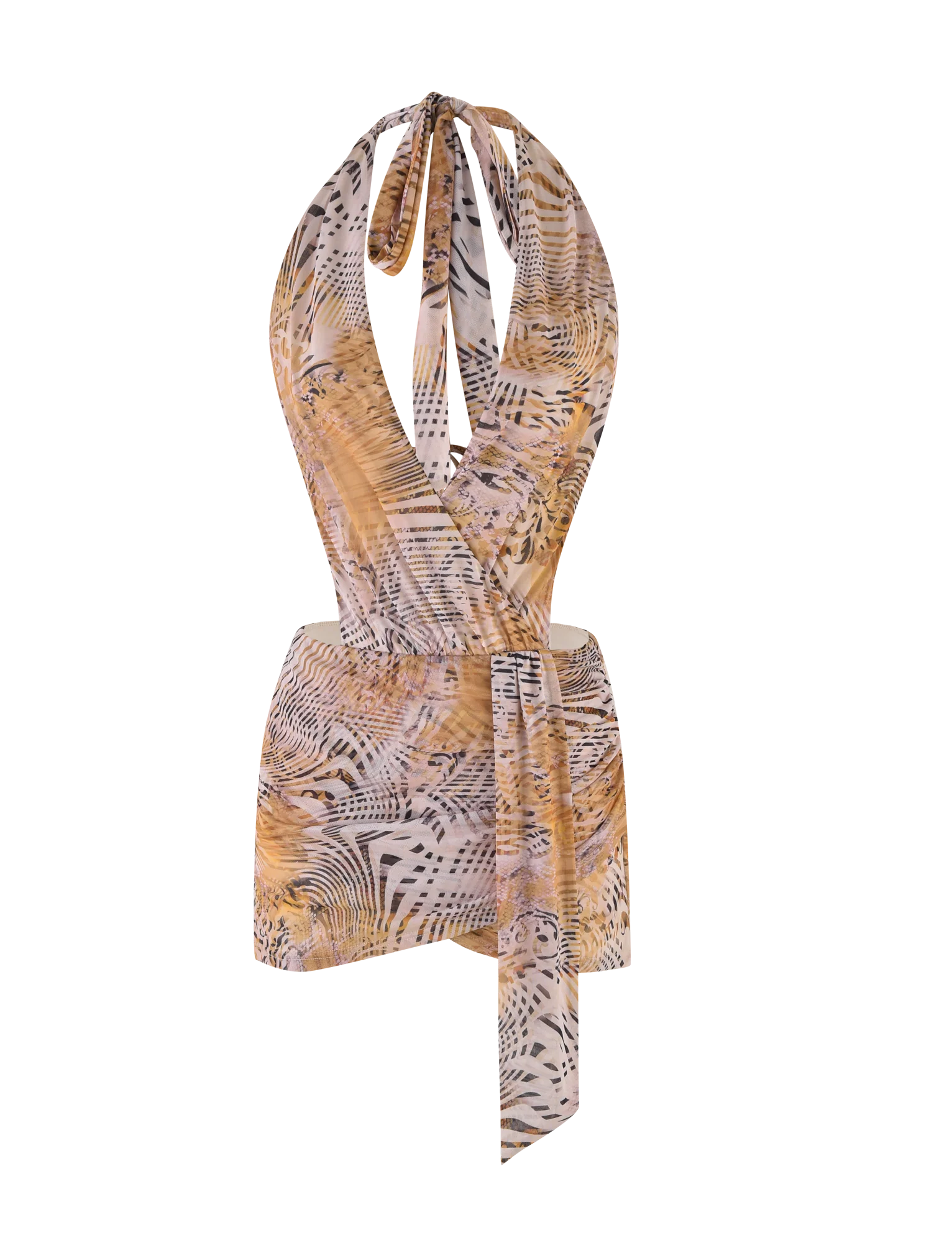 YARA MINI DRESS - NEUTRAL : ANIMAL : ANIMAL MARBLE