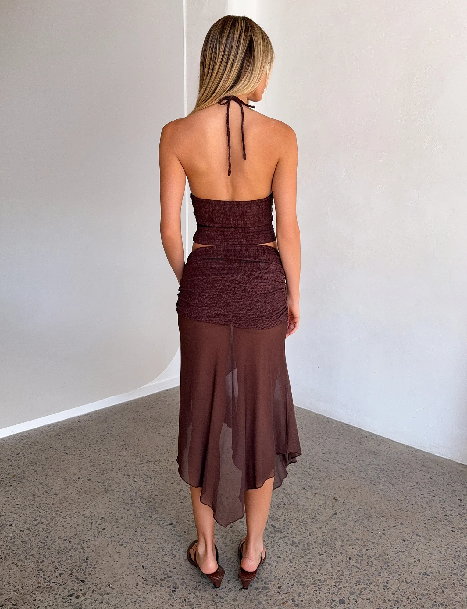 ZINNIA MIDI SKIRT - CHOCOLATE