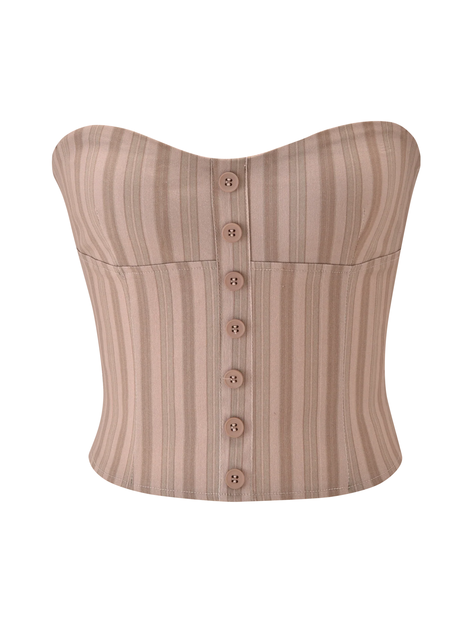 KITTIE STRAPLESS CORSET - TAUPE STRIPE