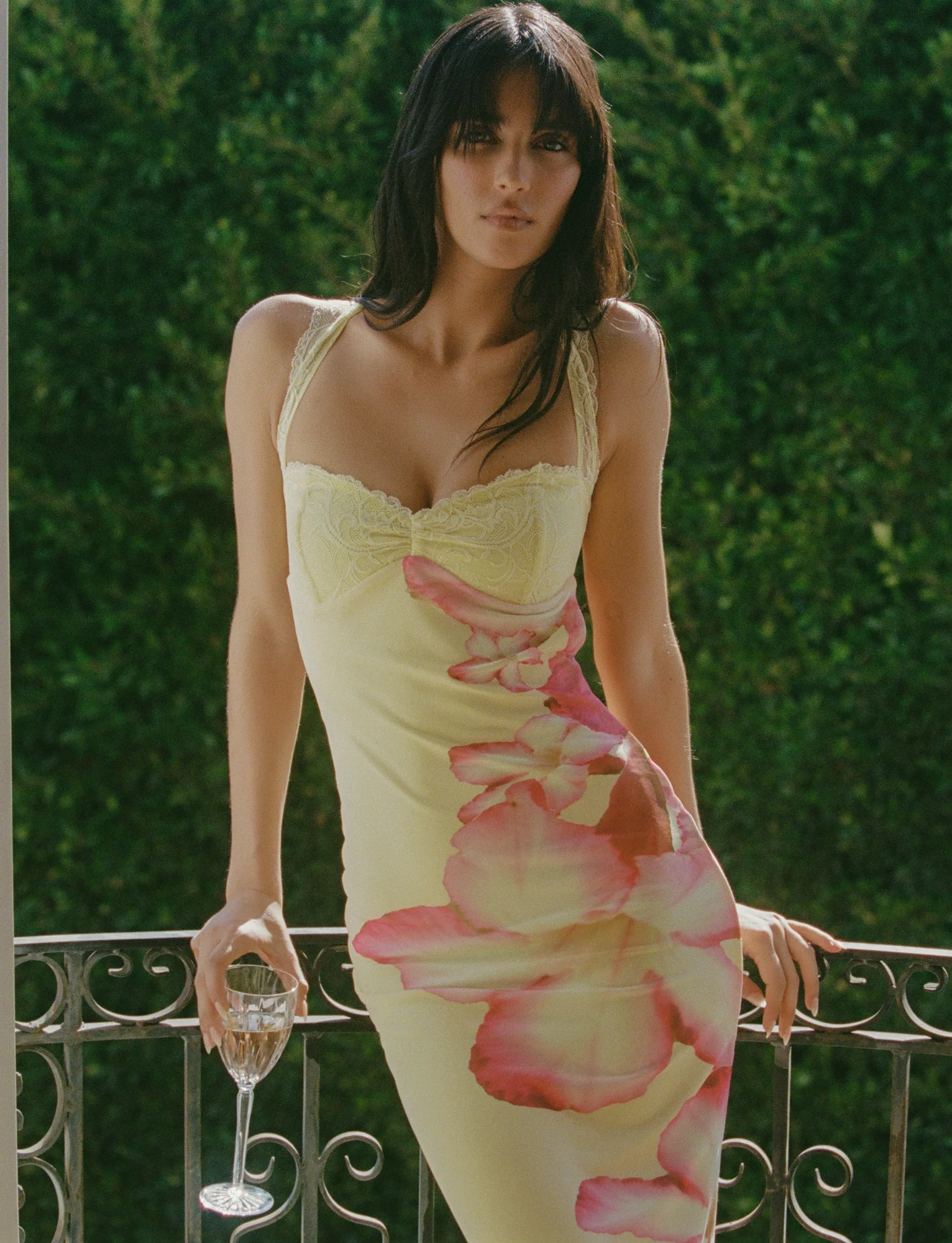 NYOMI MAXI DRESS - YELLOW : MACRO FLORAL : YELLOW HIBISCUS