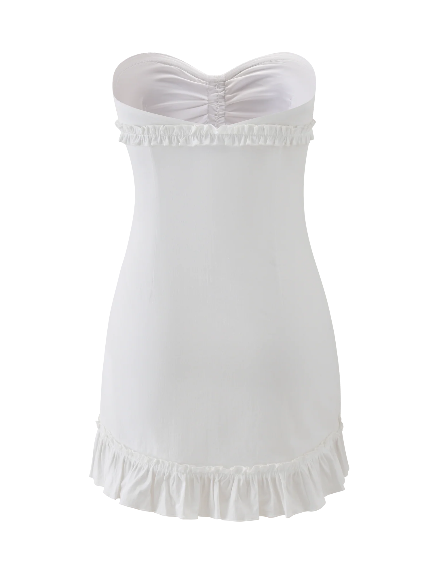 KITTIE STRAPLESS DRESS - WHITE