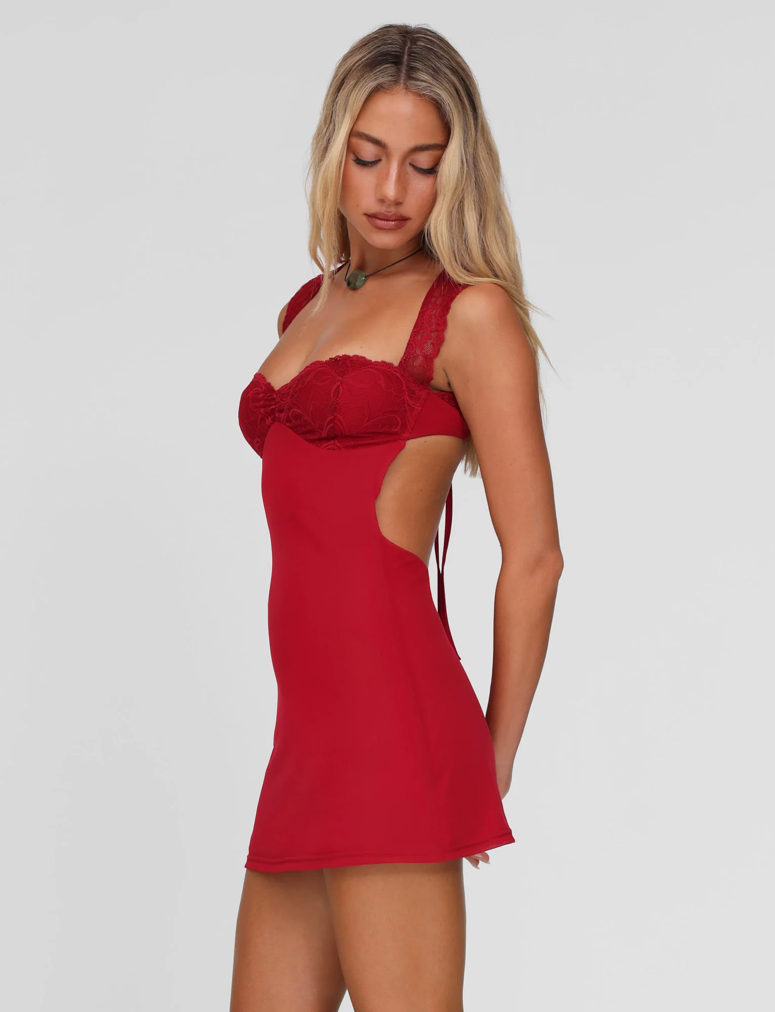 NYOMI MINI DRESS - RED : RED