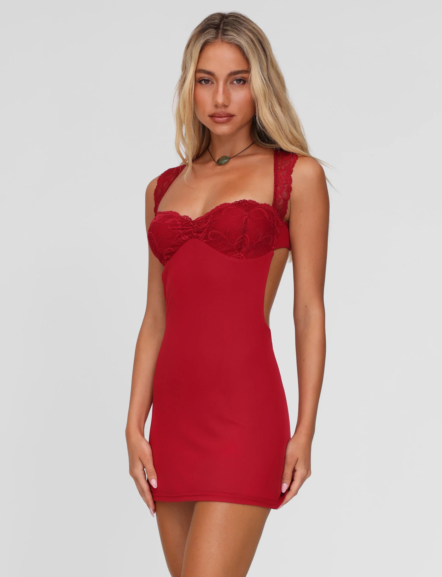 NYOMI MINI DRESS - RED : RED