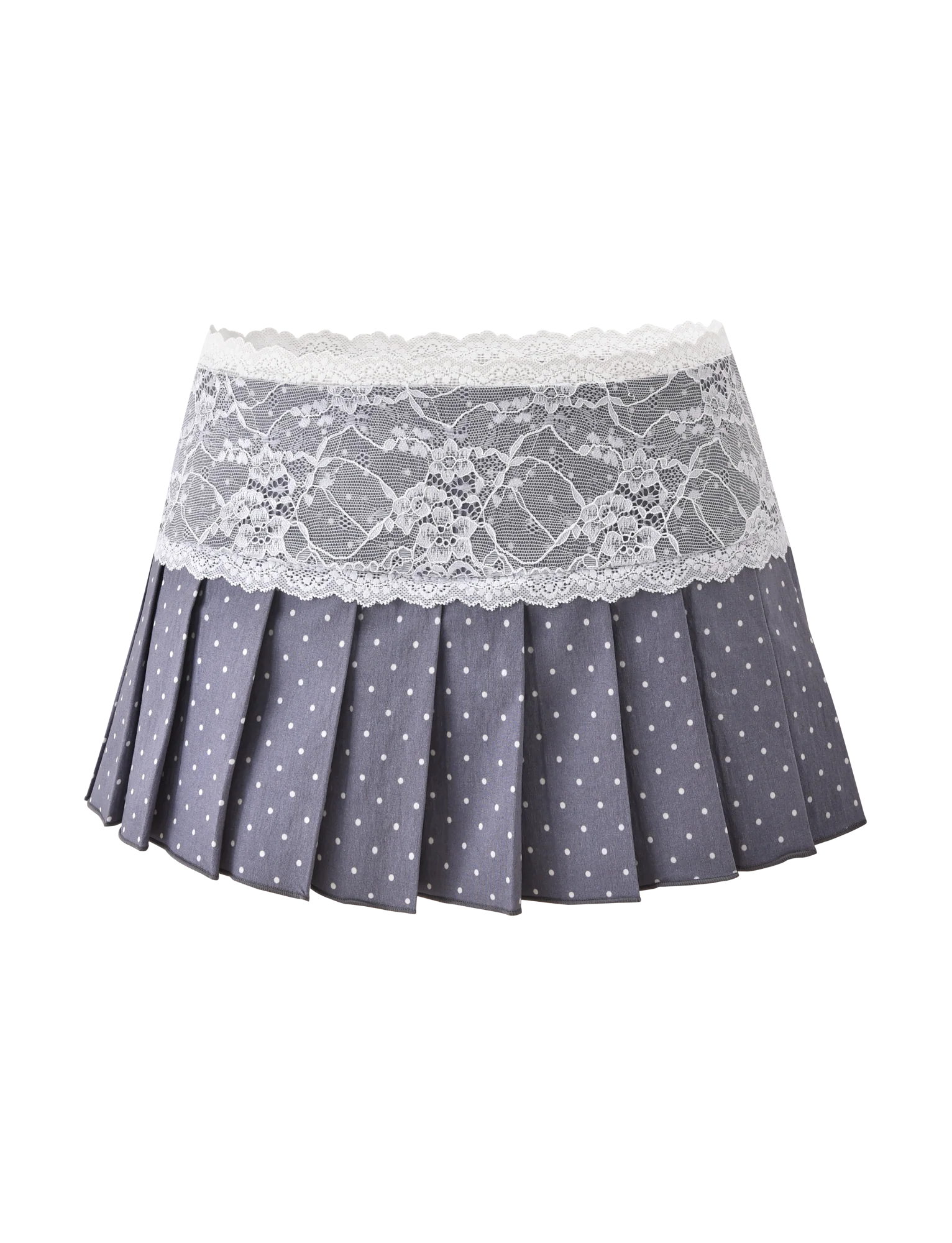 KITTIE LACE SKORT - GREY DOT