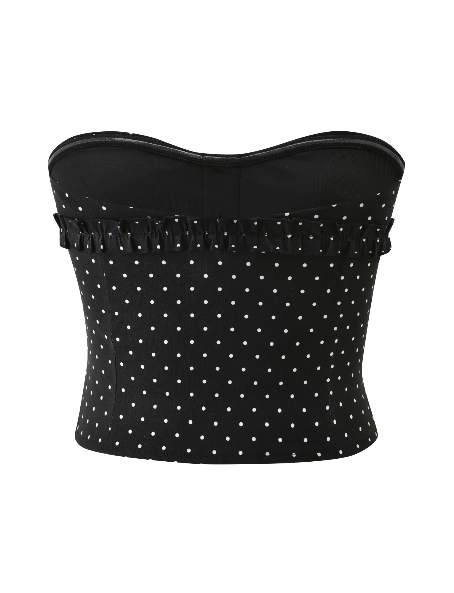 KITTIE STRAPLESS CORSET - BLACK DOT