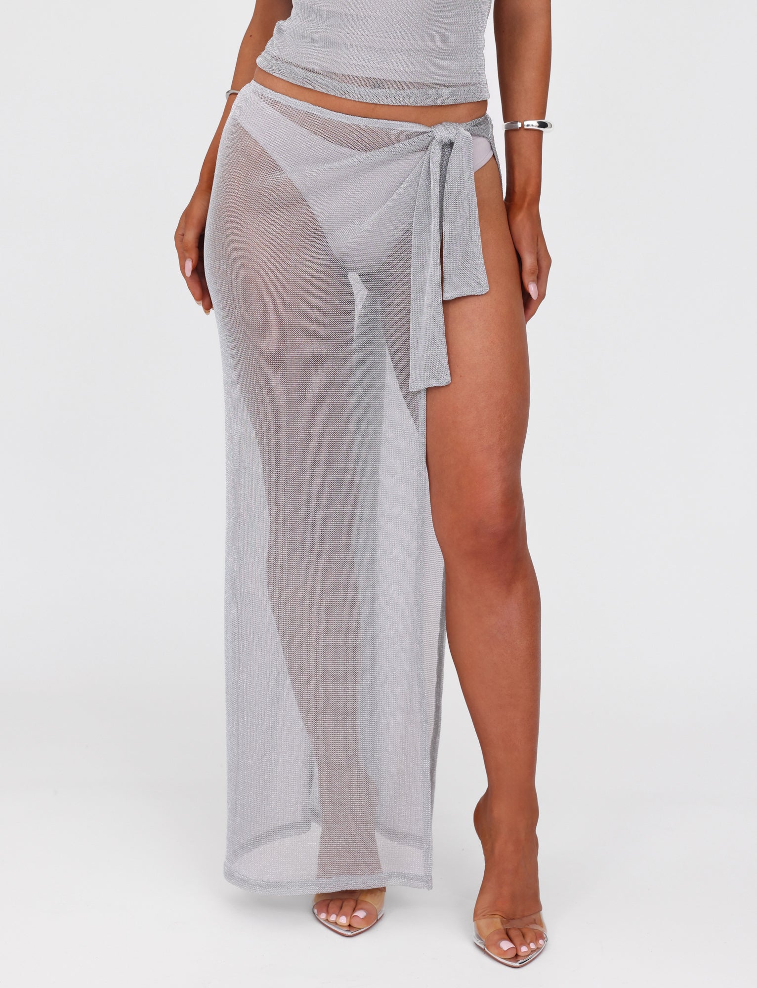 WYNNE SKIRT - GREY : SILVER