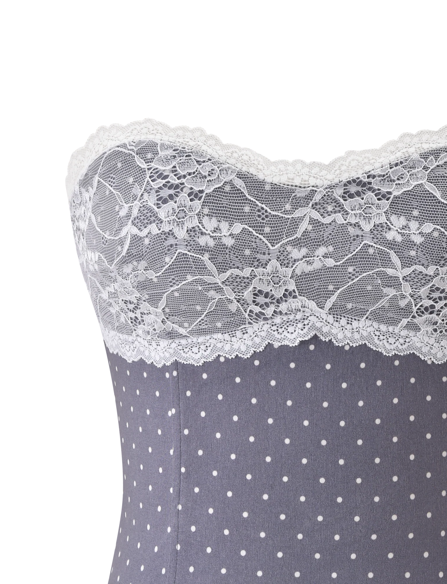 KITTIE LACE CORSET - GREY DOT