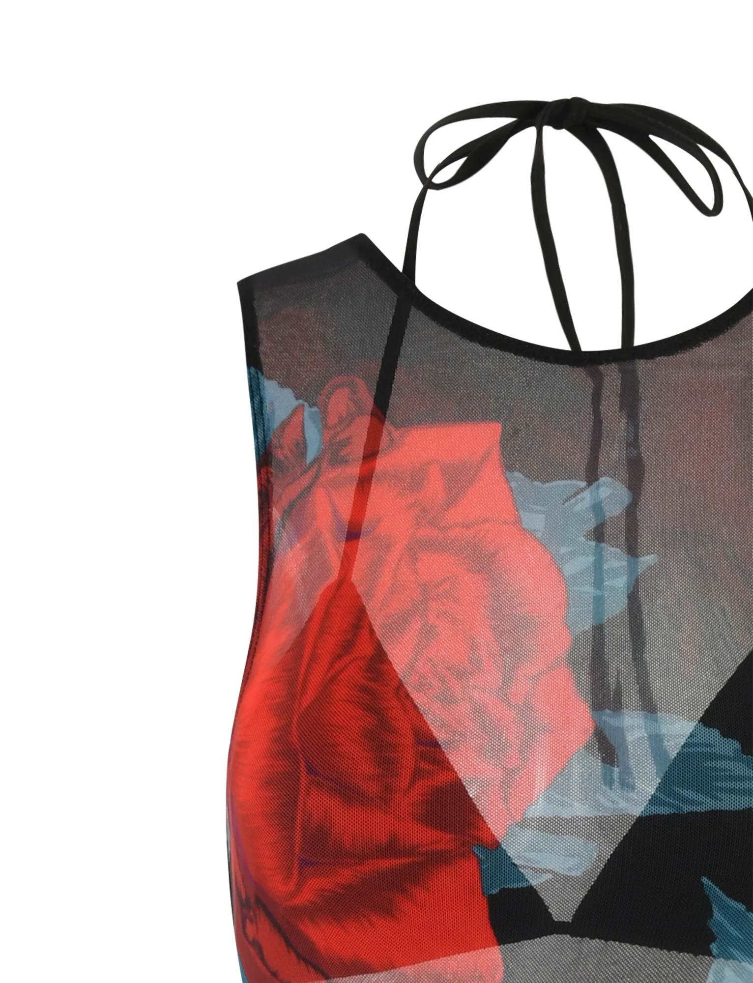 JOZIE THREE PIECE DRESS - BLACK : MACRO ROSE - RED ROSE