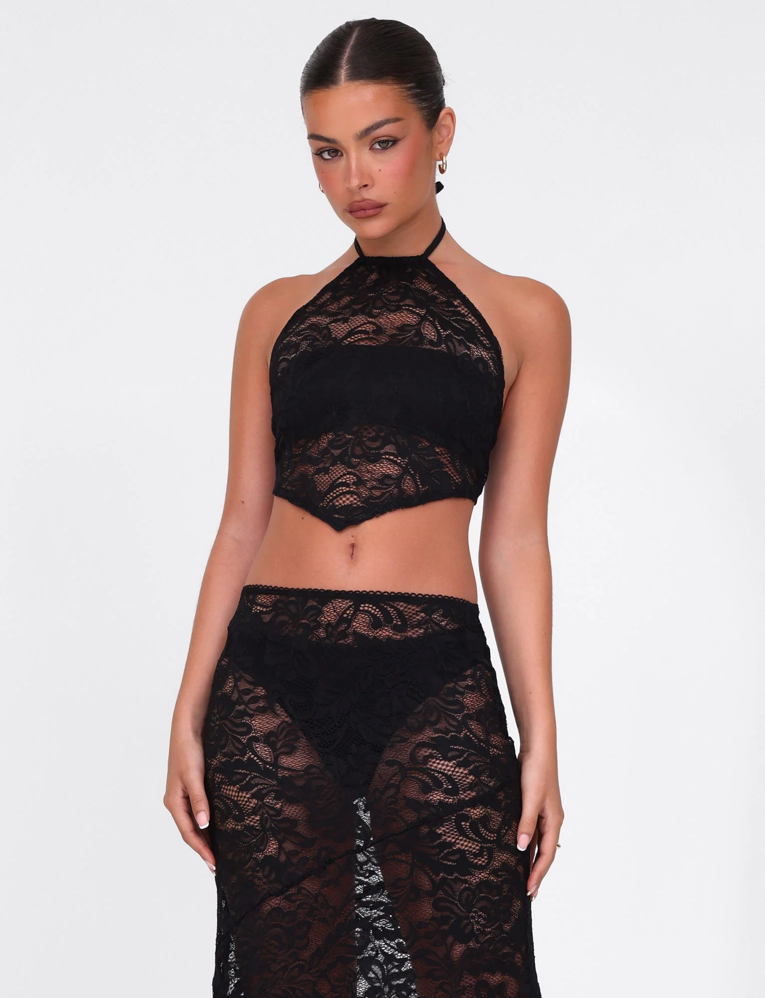 SIYA LACE TOP - BLACK : LACE : BLACK LACE