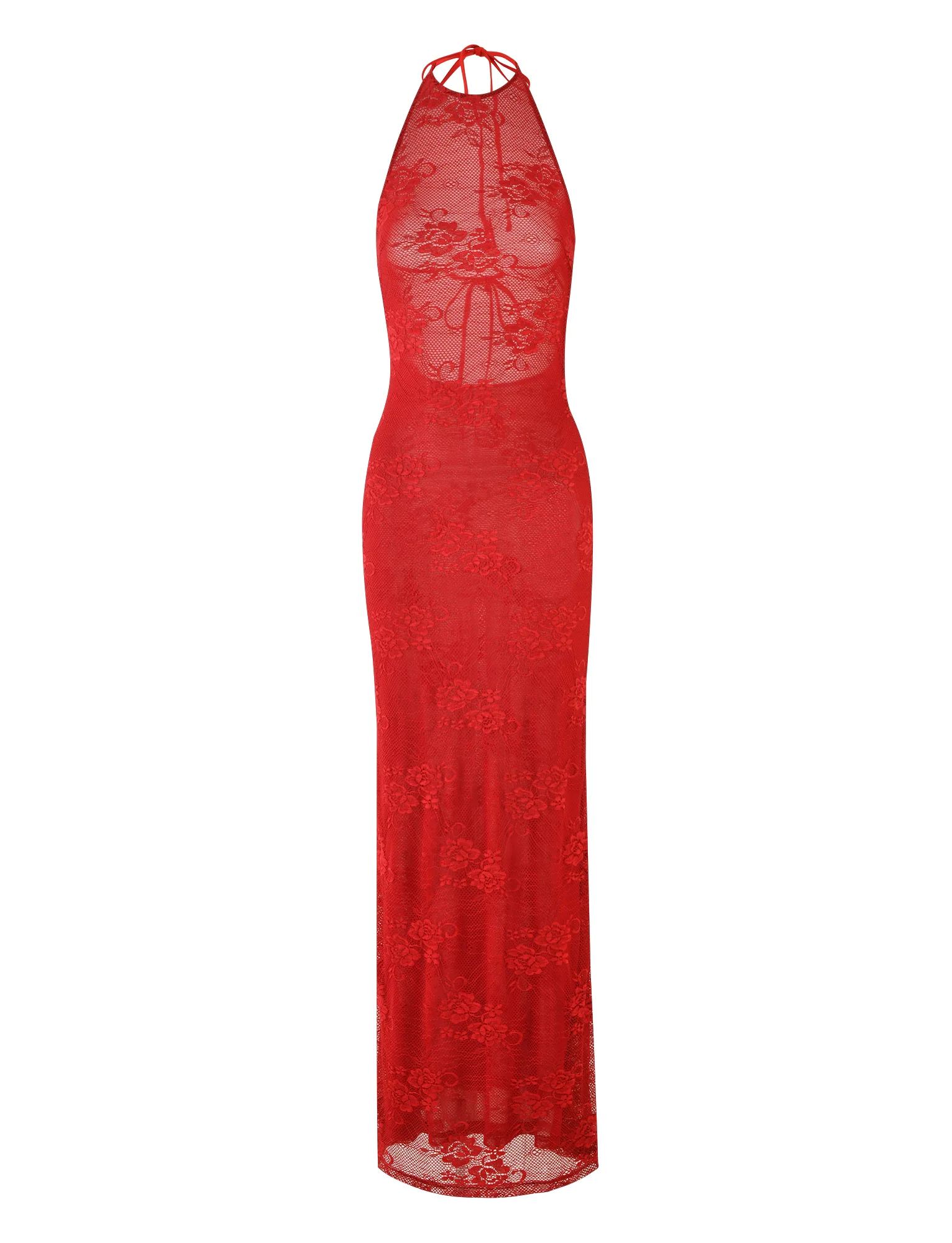 LUCIA DRESS - RED : LACE