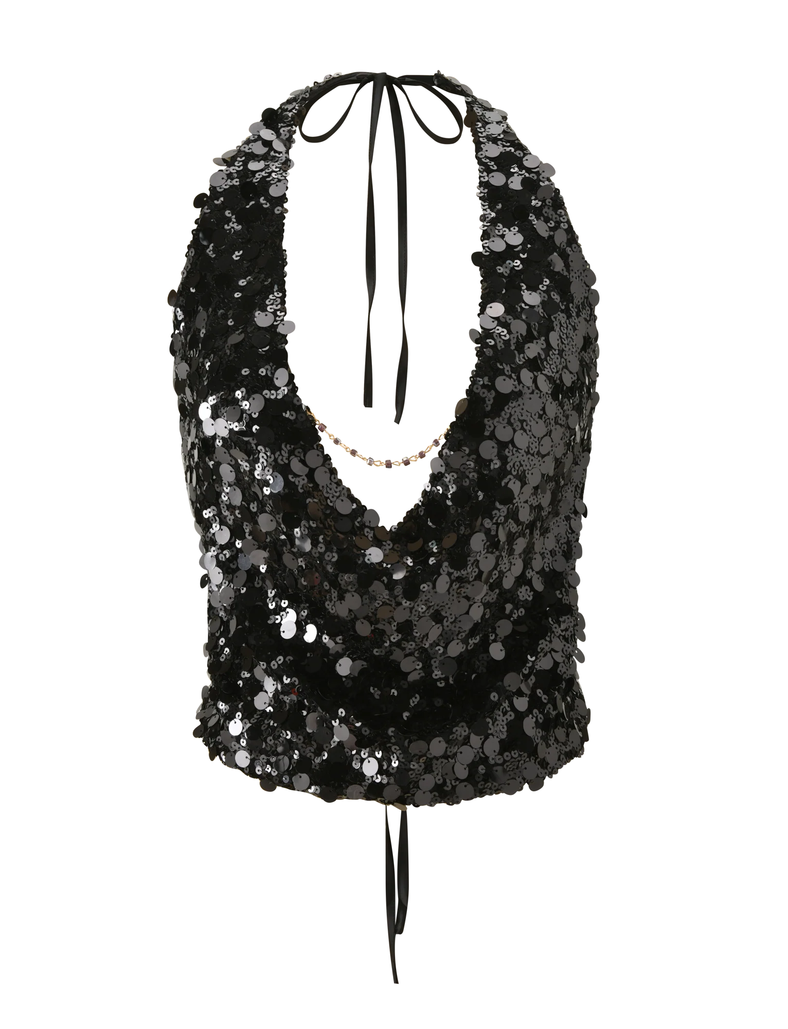 ZANA TOP - BLACK SEQUIN