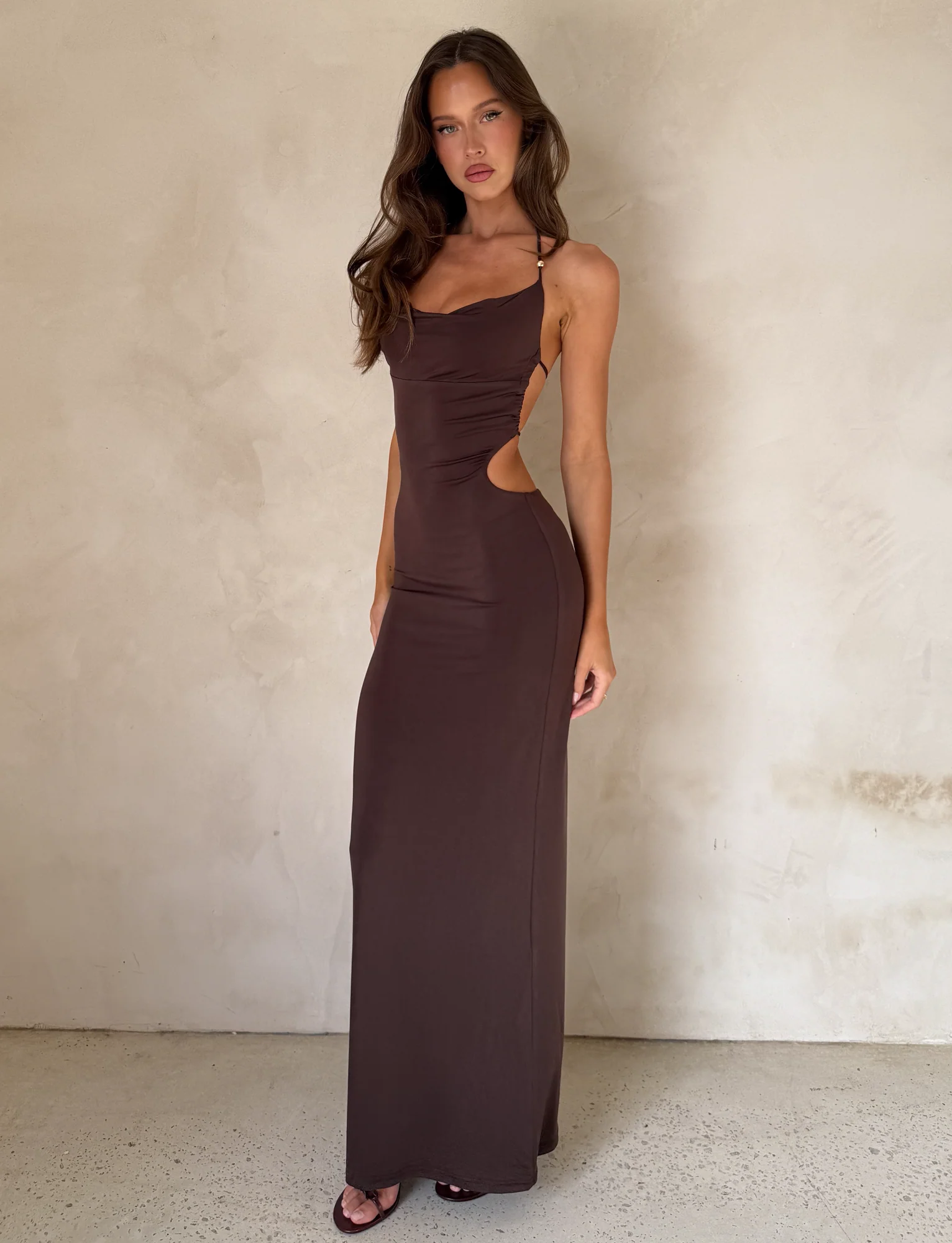 SURIYA MAXI DRESS - CHOCOLATE BROWN