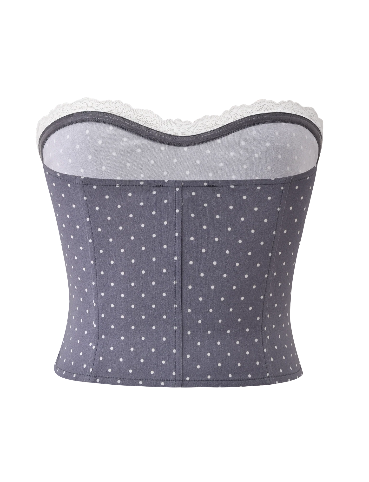 KITTIE LACE CORSET - GREY DOT