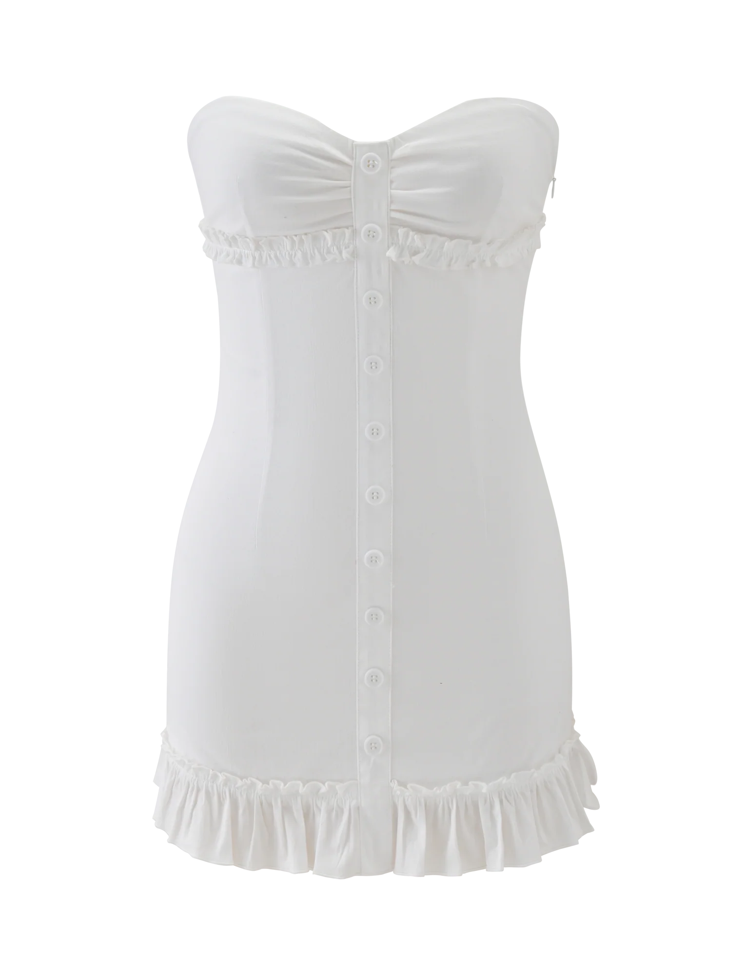 KITTIE STRAPLESS DRESS - WHITE