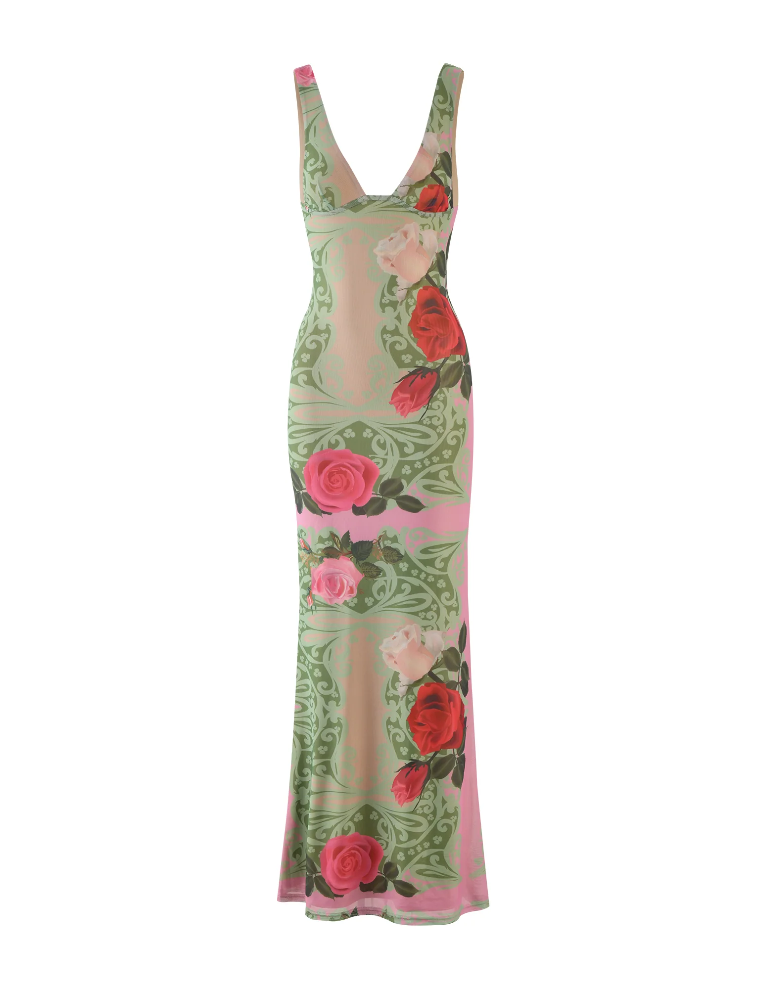 LUNARIA DRESS - MULTI : MACRO FLORAL : SUMMER ROSE