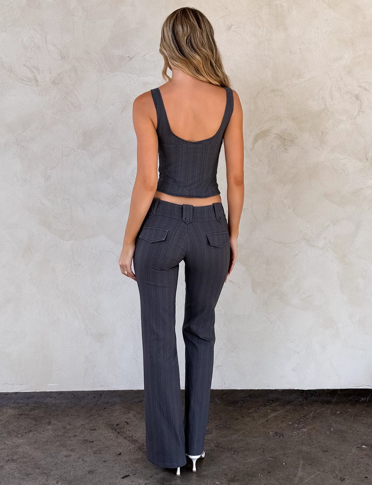 KITTIE PANT - GREY STRIPE