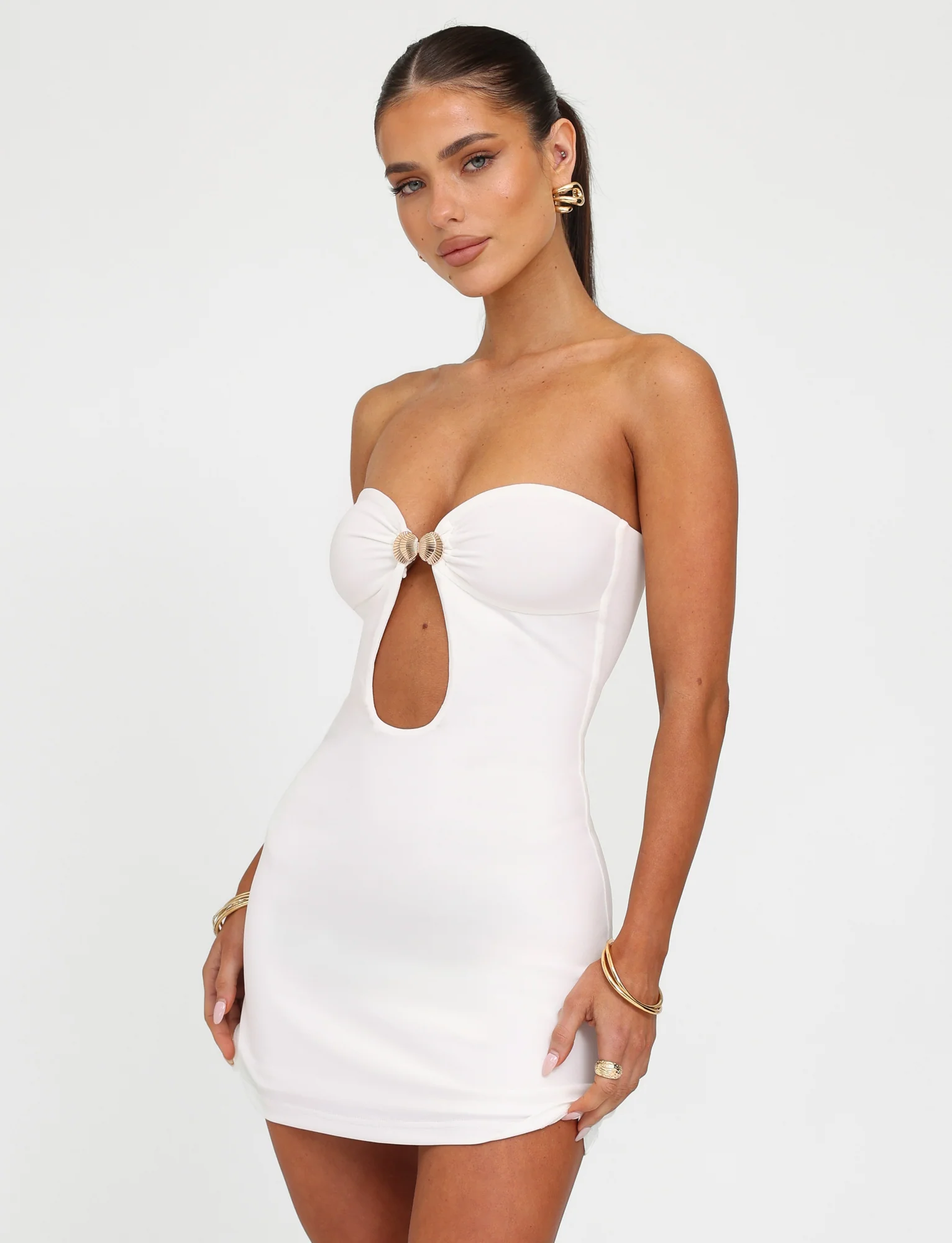 CECILY MINI DRESS - WHITE