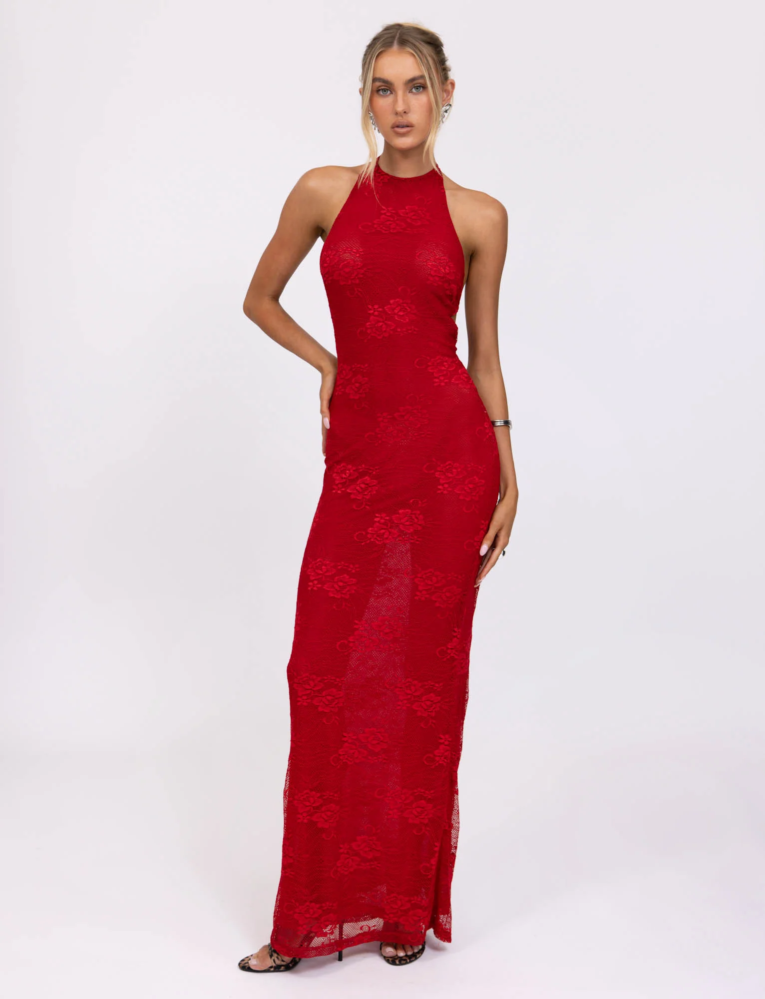 LUCIA DRESS - RED : LACE