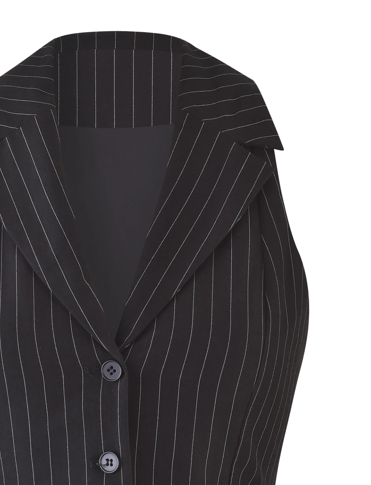 TAMARA VEST - BLACK : PINSTRIPE