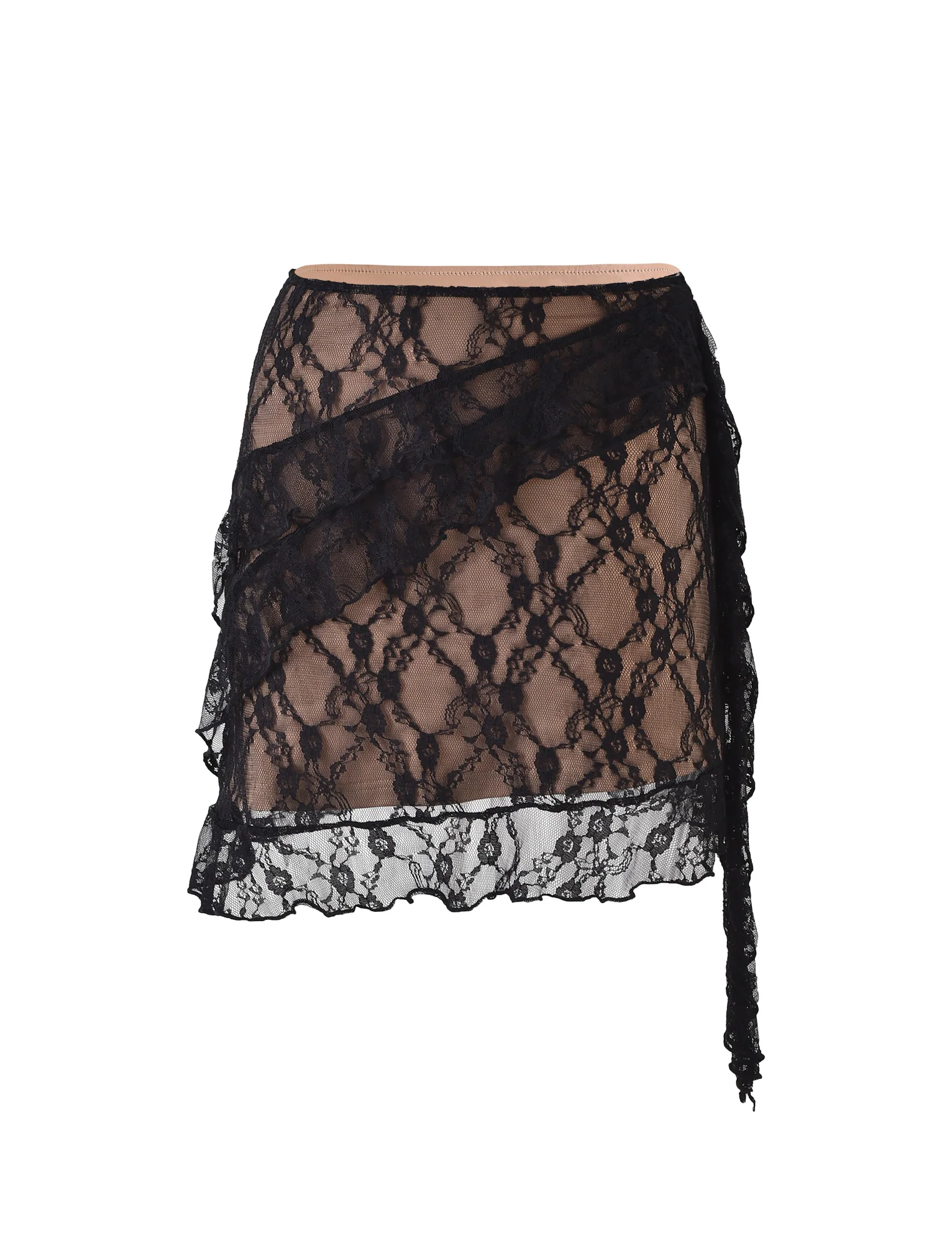 STORMI LACE SKIRT - BLACK : BLACK LACE