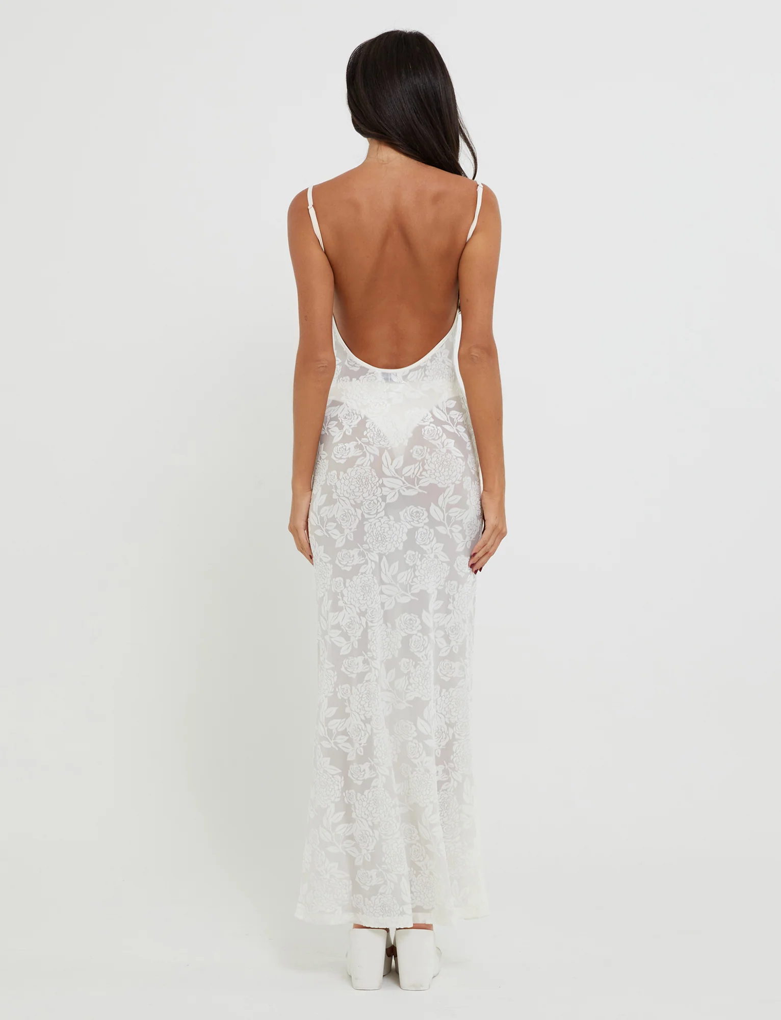 ZUZANNA DRESS - WHITE : BURN OUT : WHITE BURNOUT