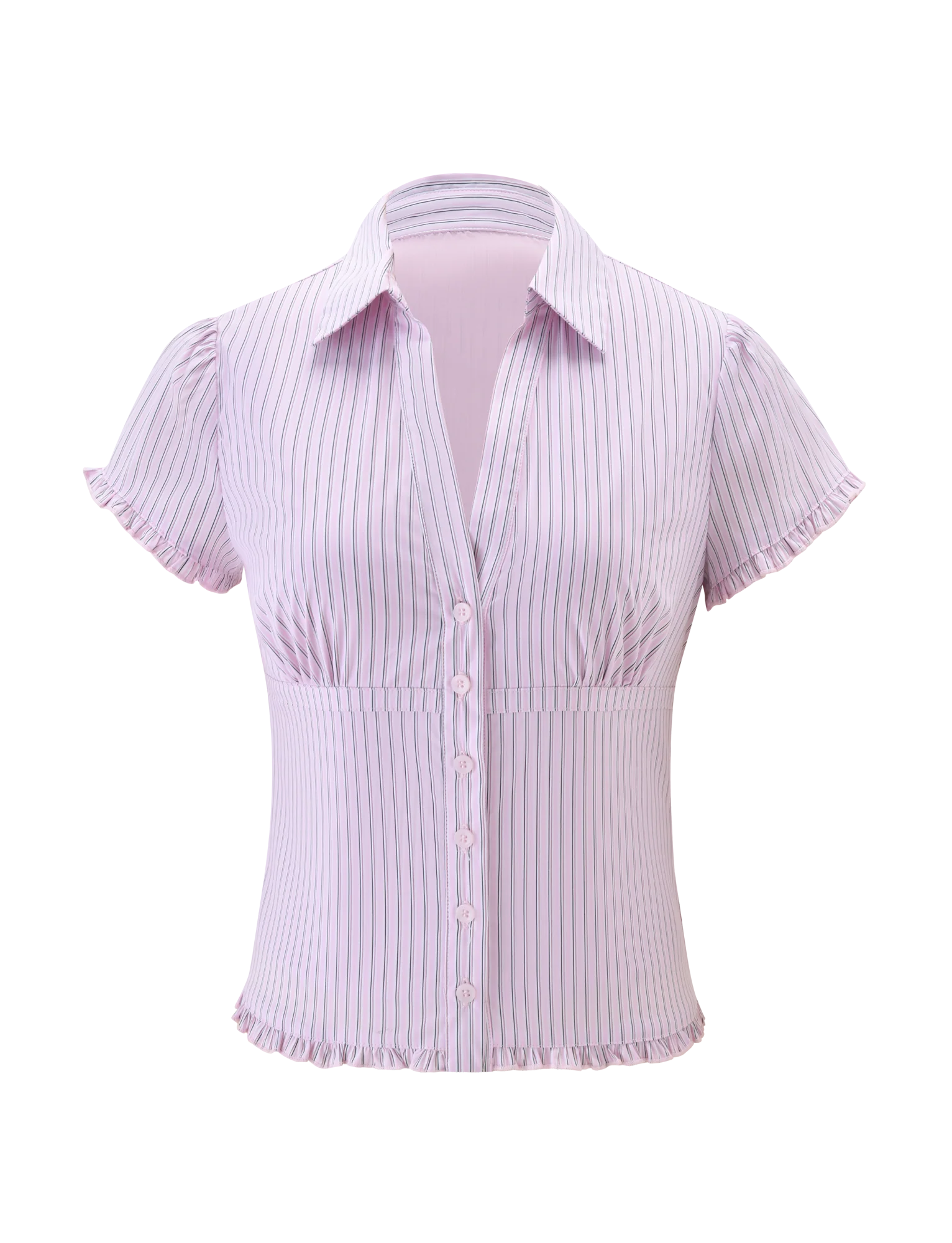 VALERIE SHORT SLEEVE SHIRT - PINK STRIPE