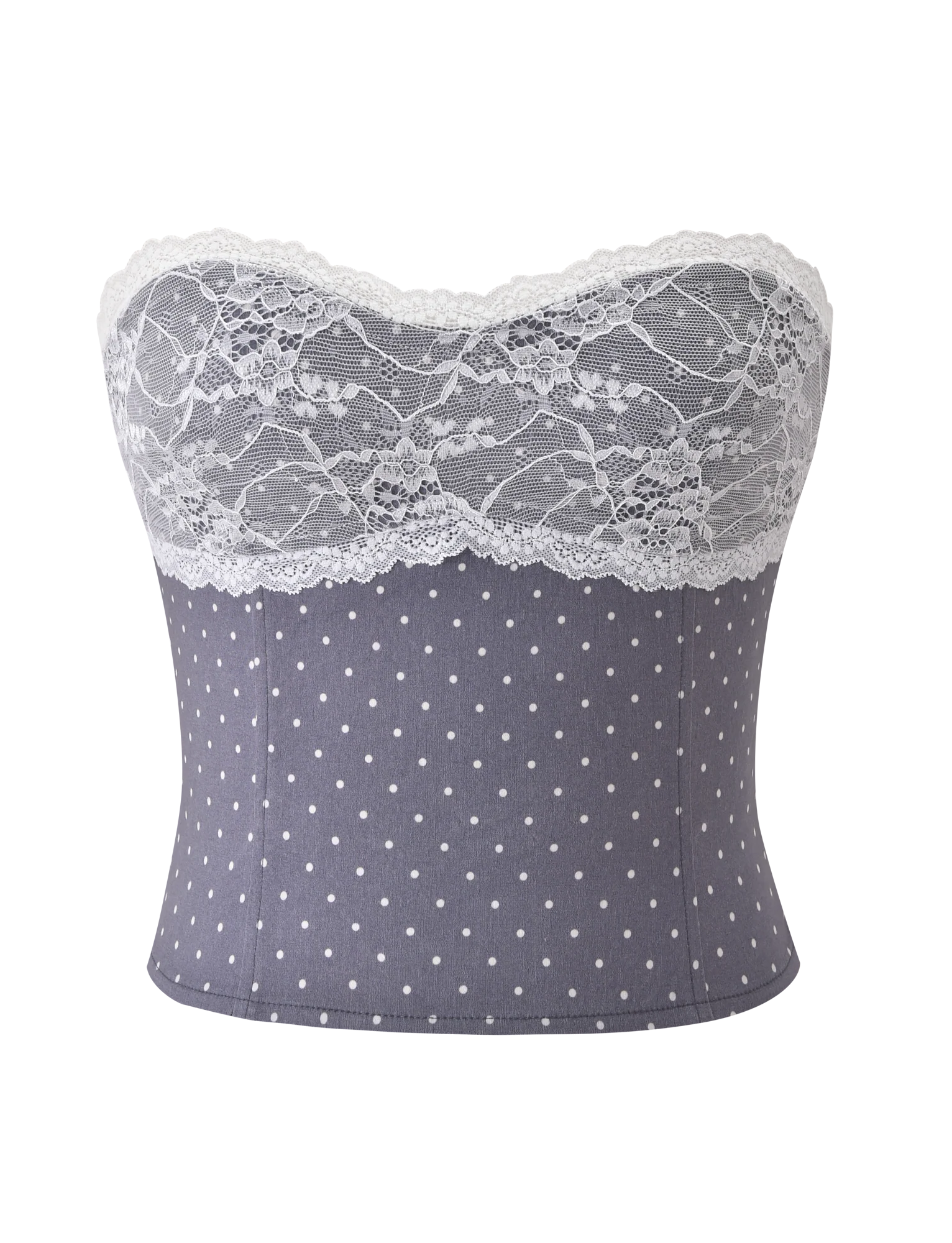 KITTIE LACE CORSET - GREY DOT