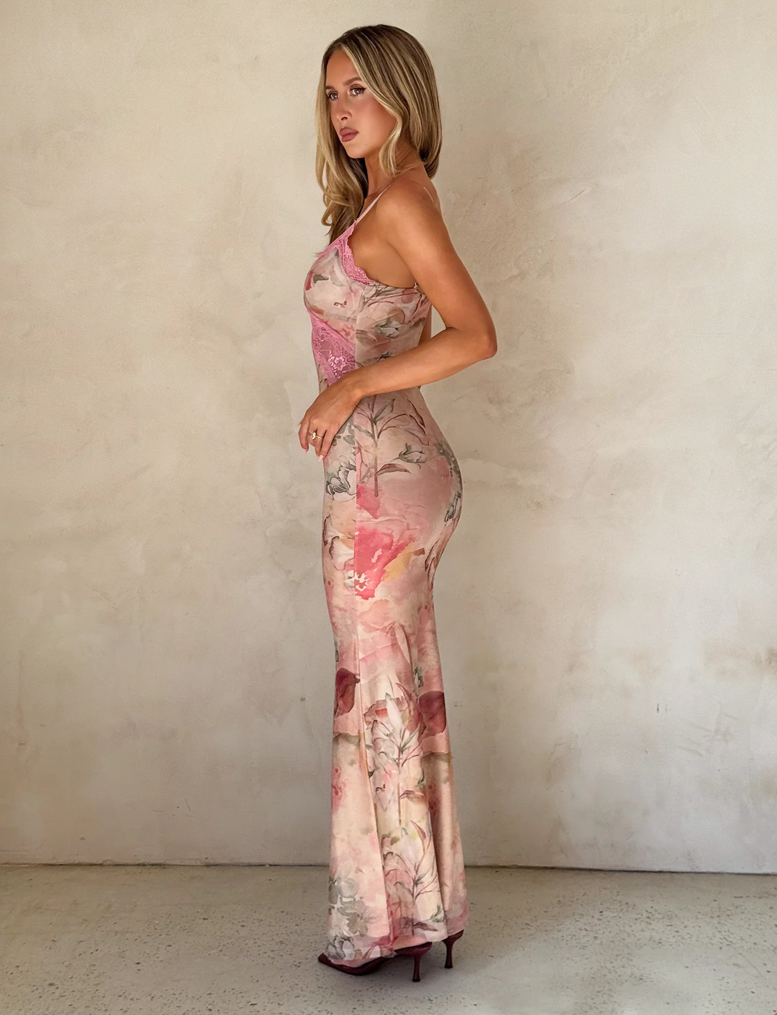 LYRE MAXI DRESS - WATERCOLOUR FLORAL