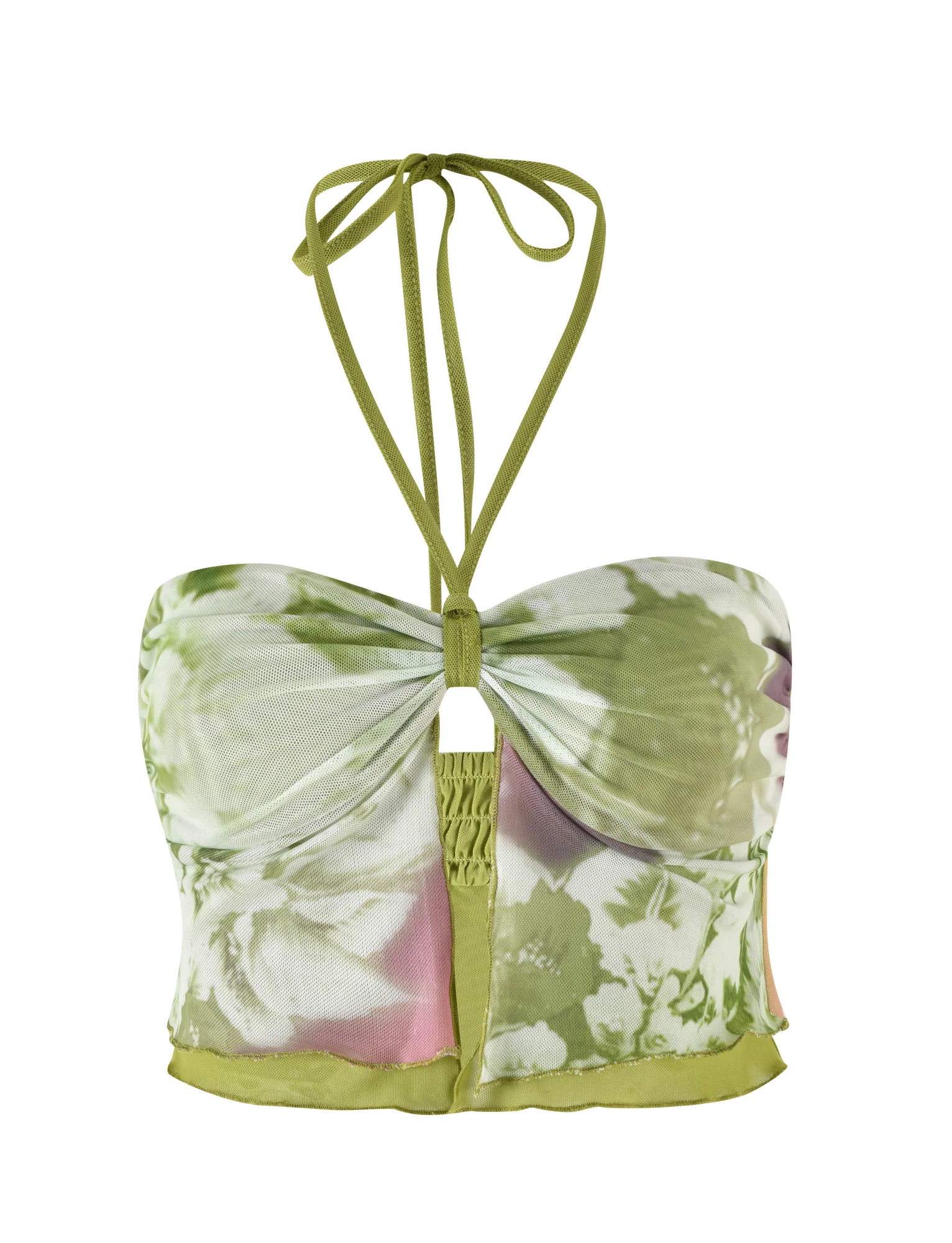 WAVERLY TOP - GREEN : FLORAL : STRIPE