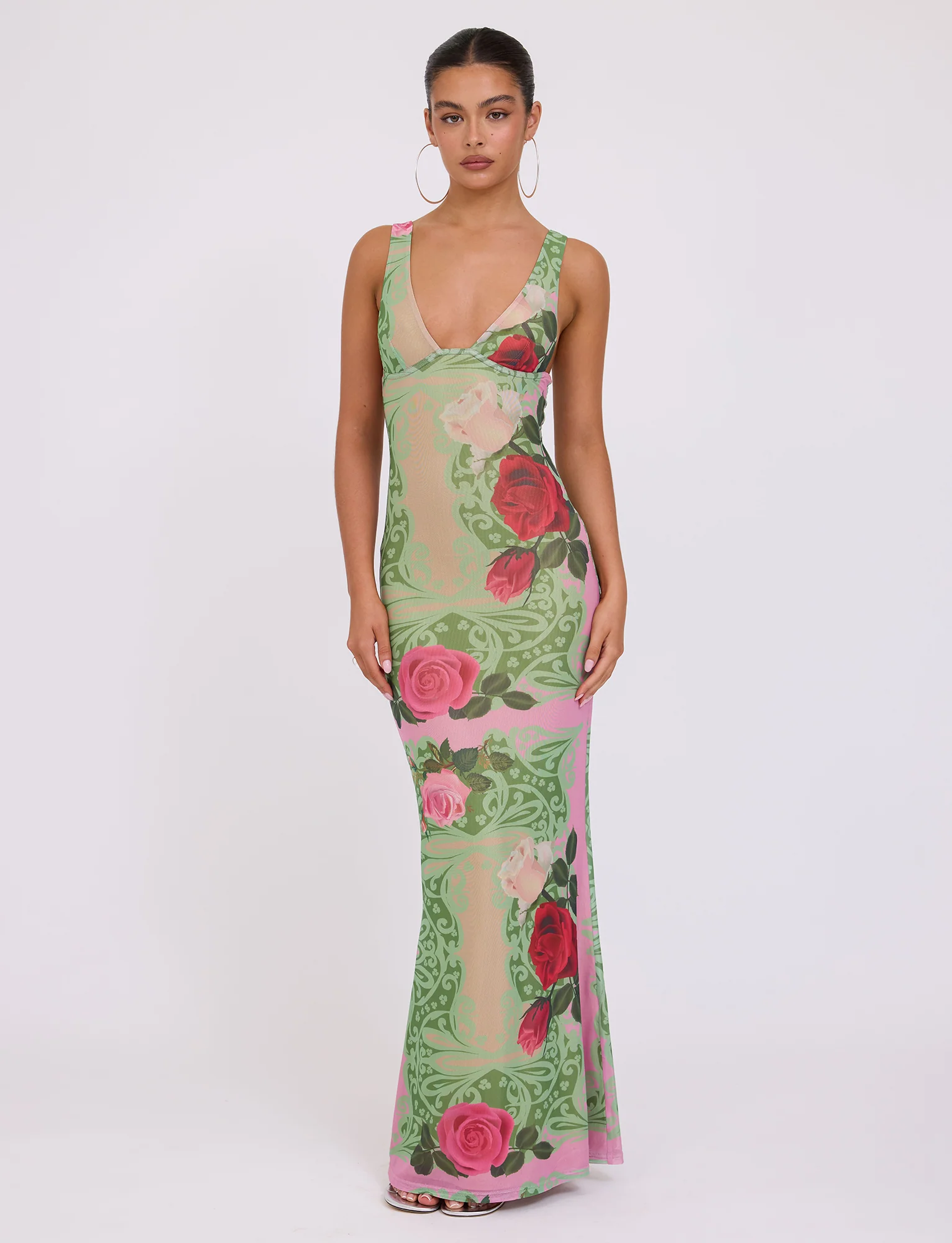 LUNARIA DRESS - MULTI : MACRO FLORAL : SUMMER ROSE