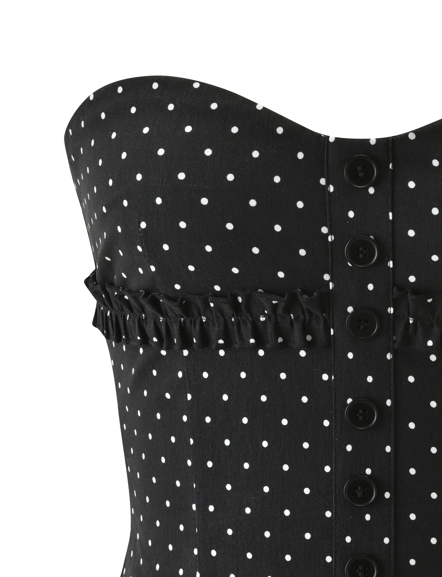 KITTIE STRAPLESS CORSET - BLACK DOT