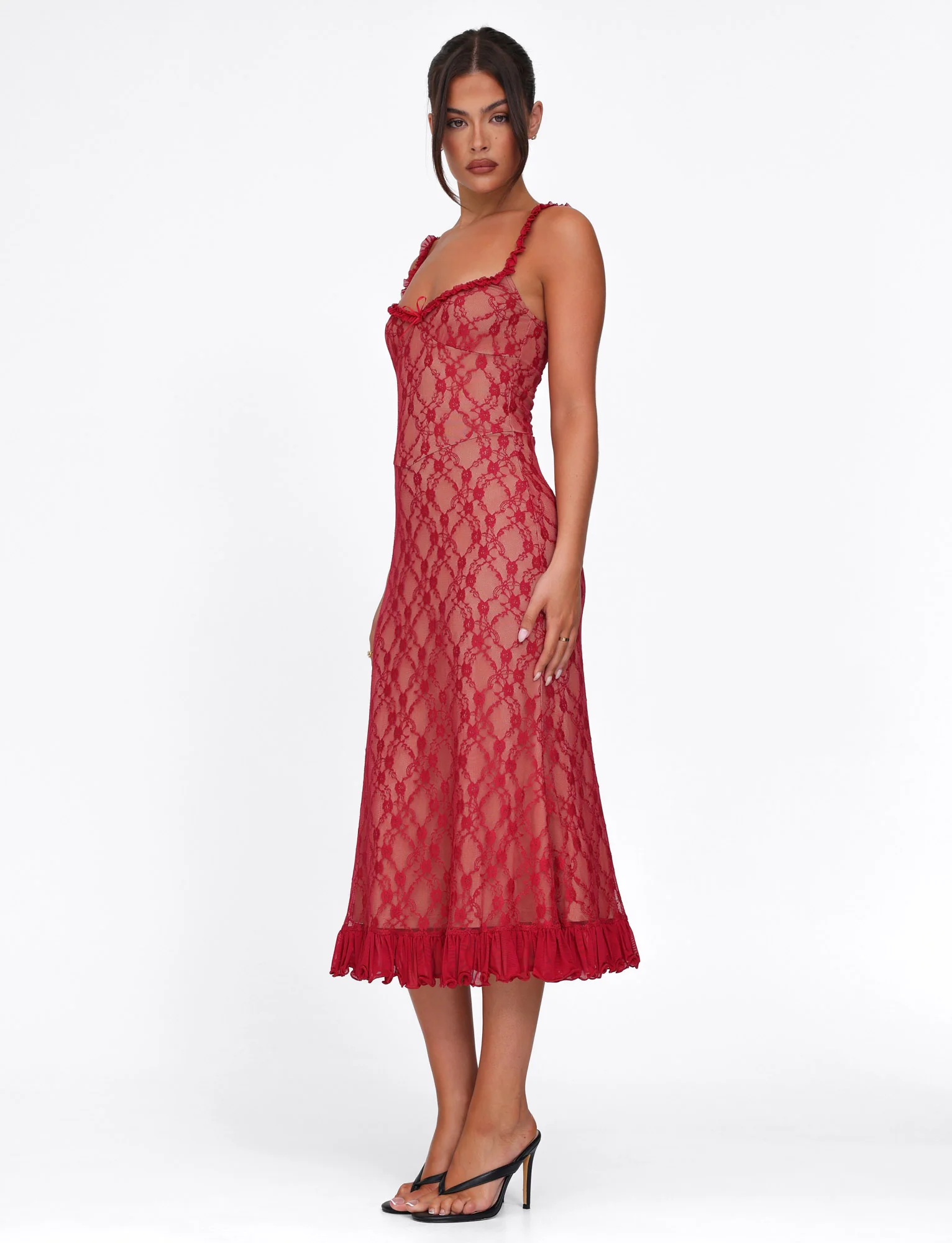 DEJA DRESS - RED : BERRY RED