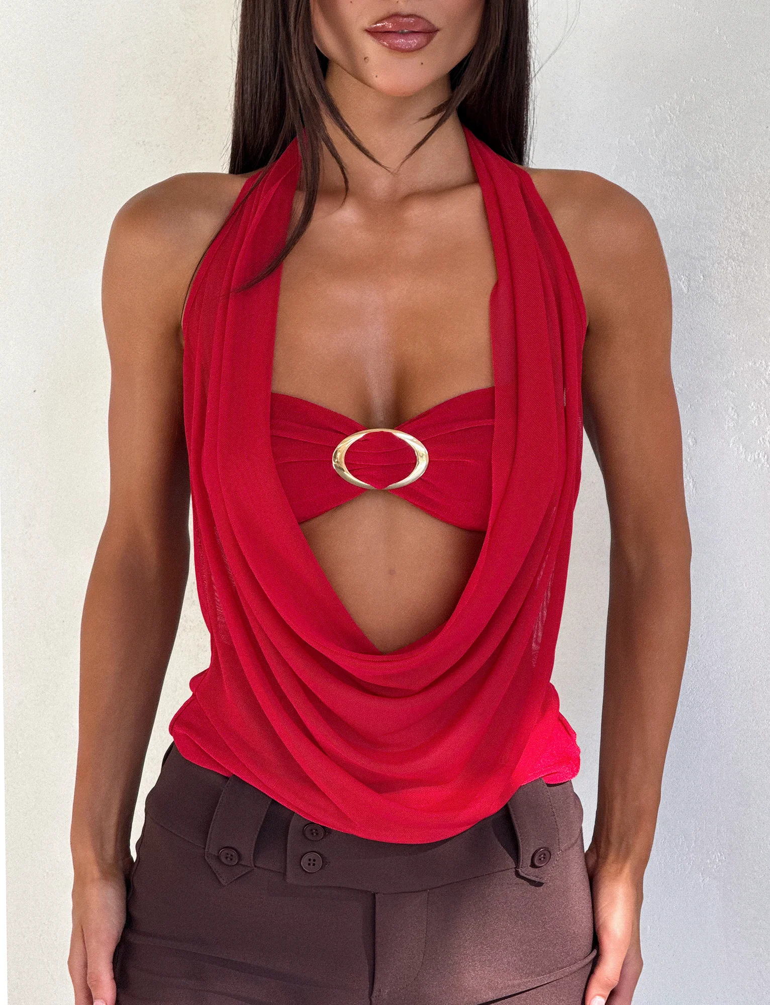 MAKENA TWO-PIECE TOP - RED