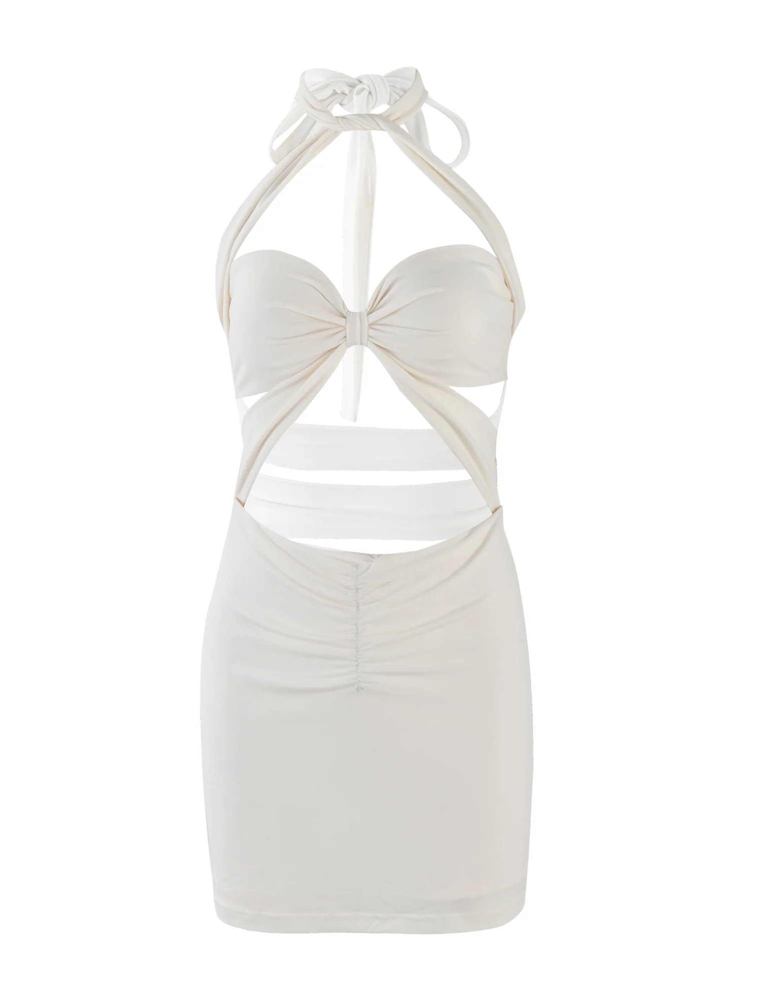 TAMSIN MINI DRESS - WHITE : OFF WHITE : IVORY