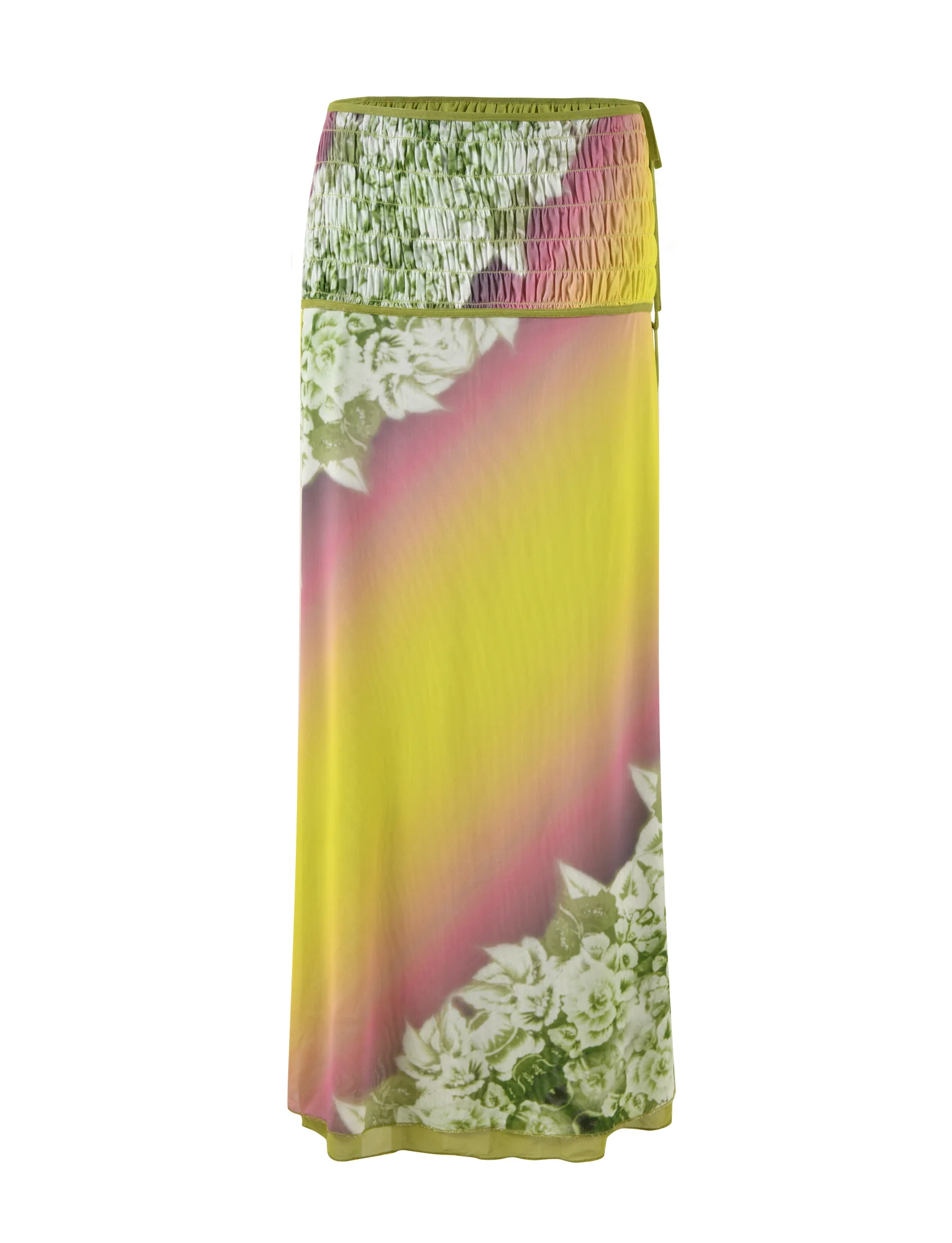 WAVERLY SKIRT - GREEN : FLORAL : STRIPE