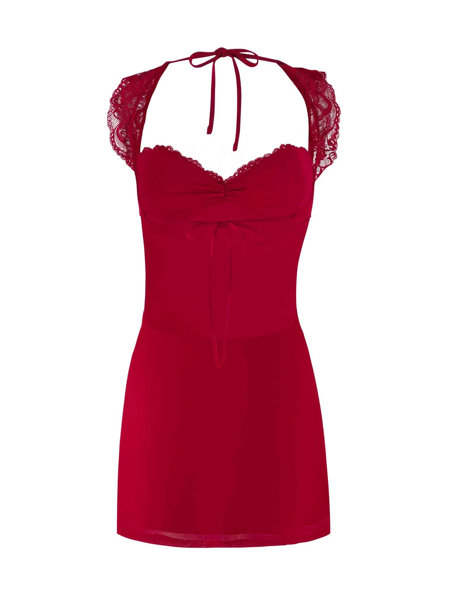 NYOMI MINI DRESS - RED : RED