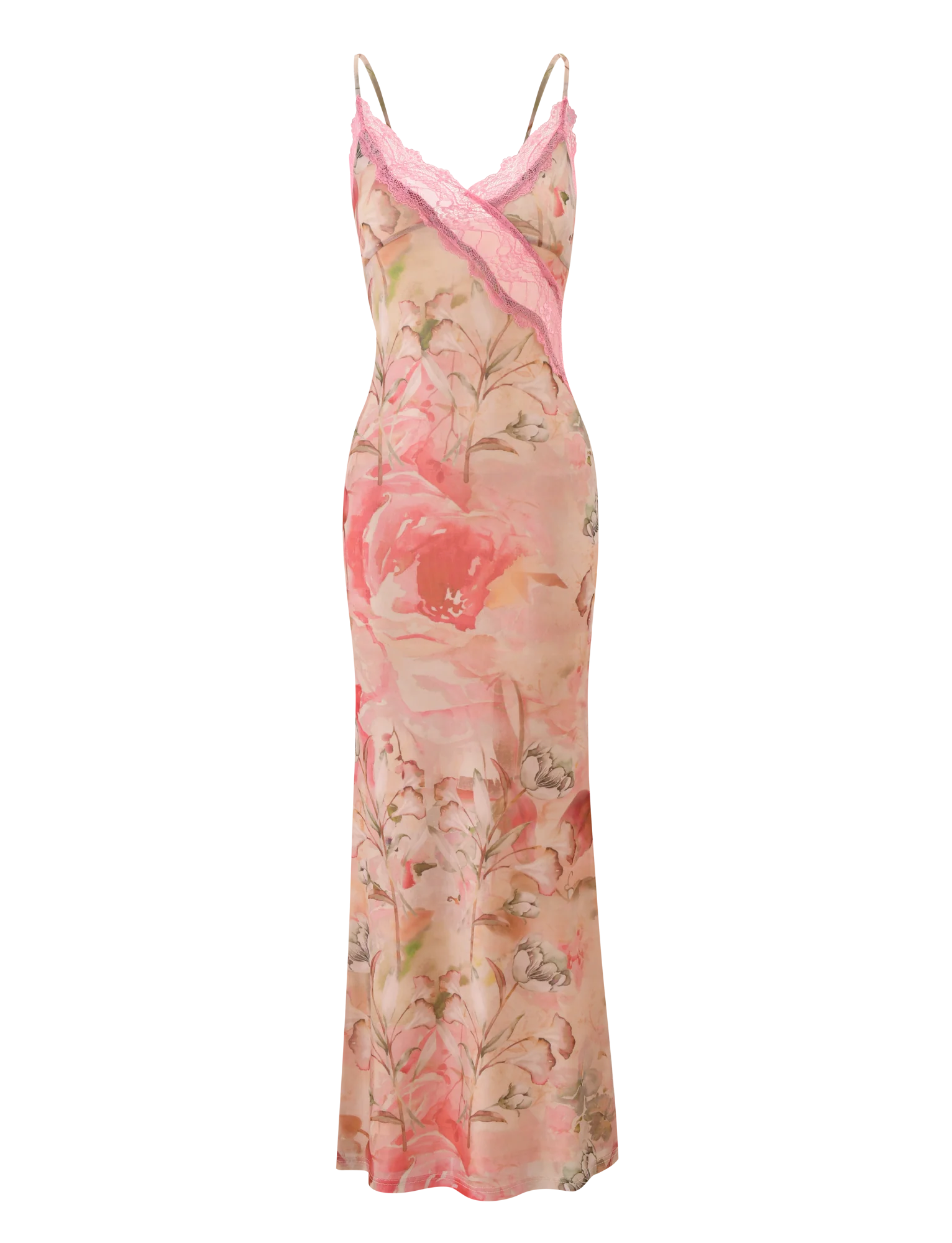 LYRE MAXI DRESS - WATERCOLOUR FLORAL