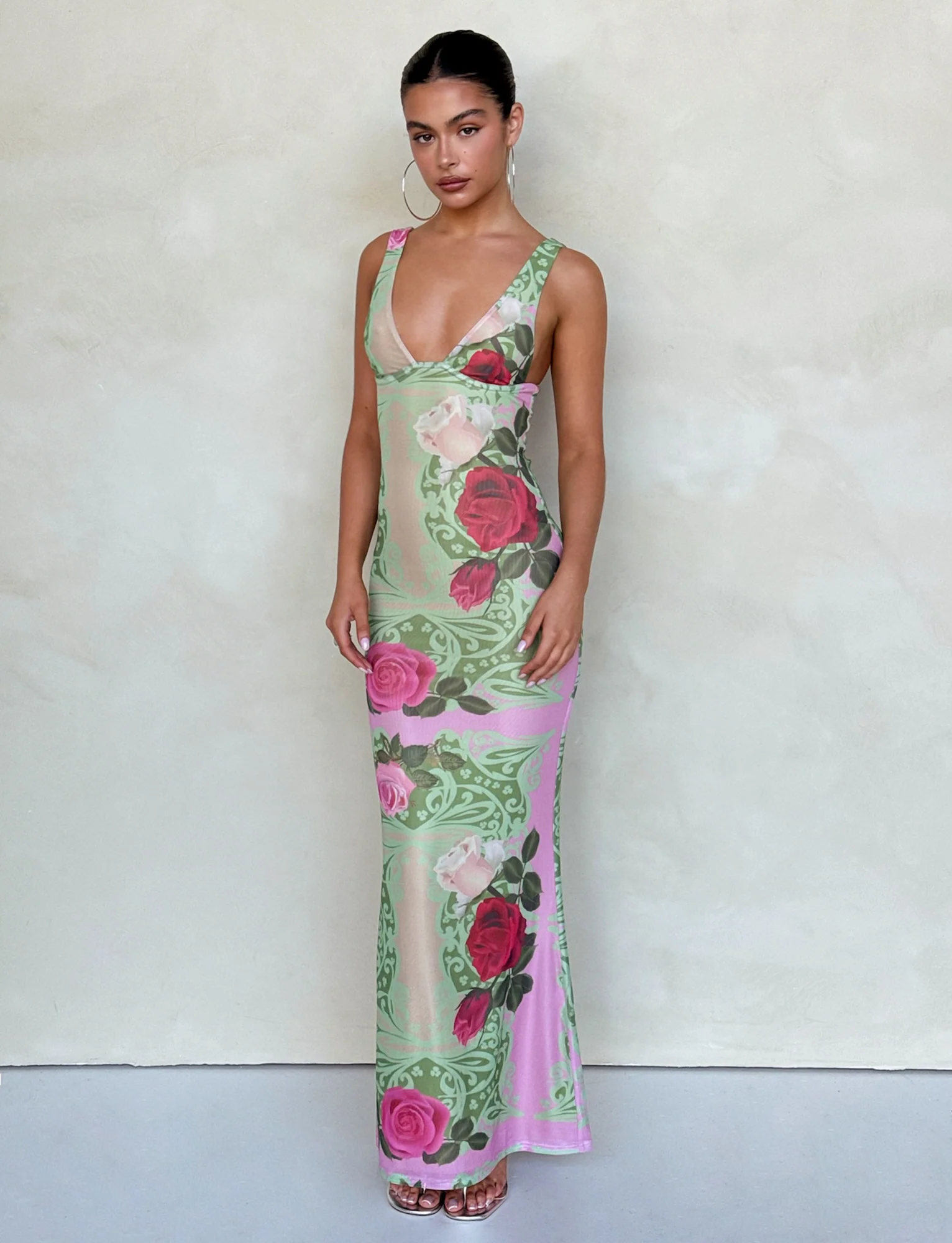 LUNARIA DRESS - MULTI : MACRO FLORAL : SUMMER ROSE