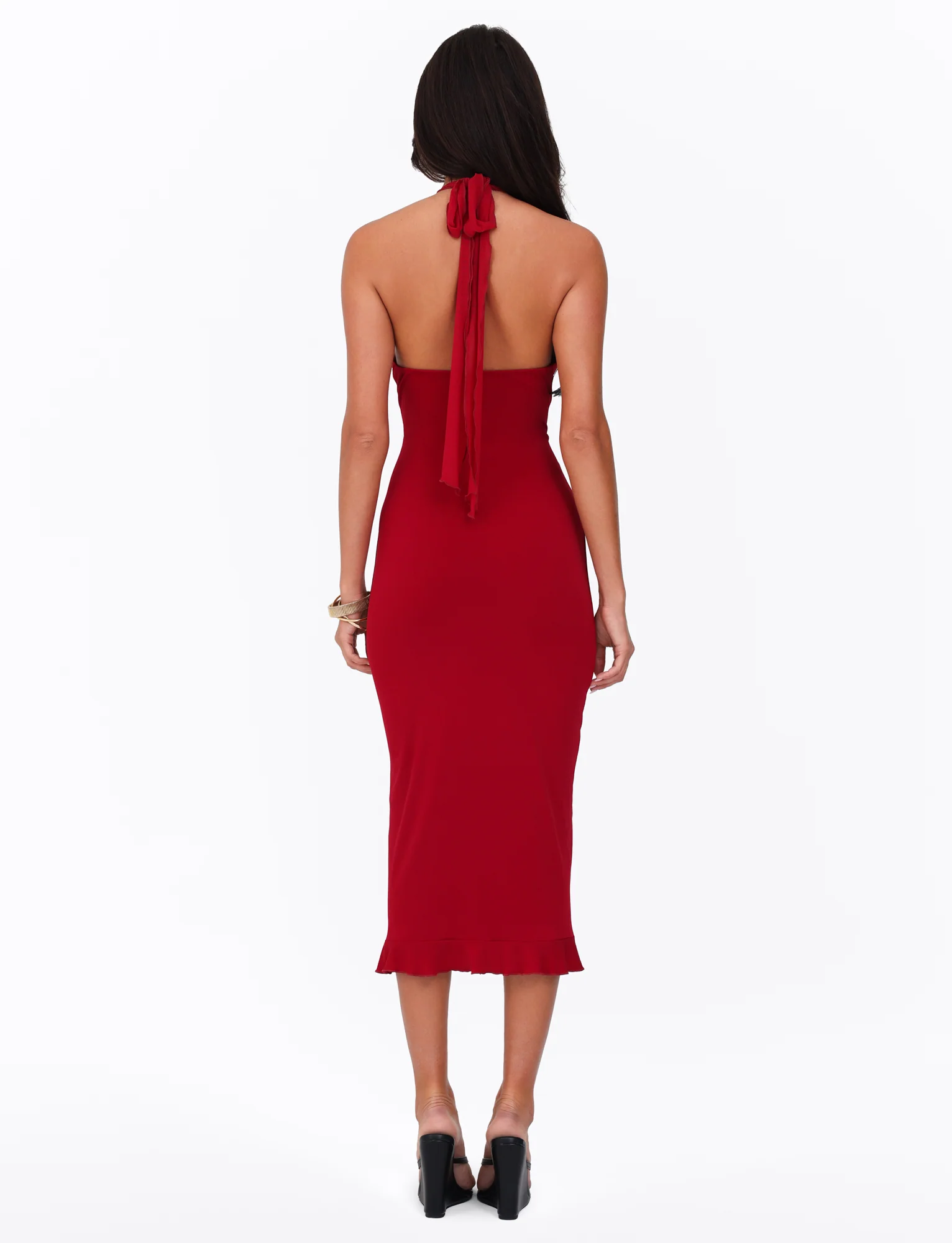 GRANGER MIDI DRESS - RED : CHERRY RED
