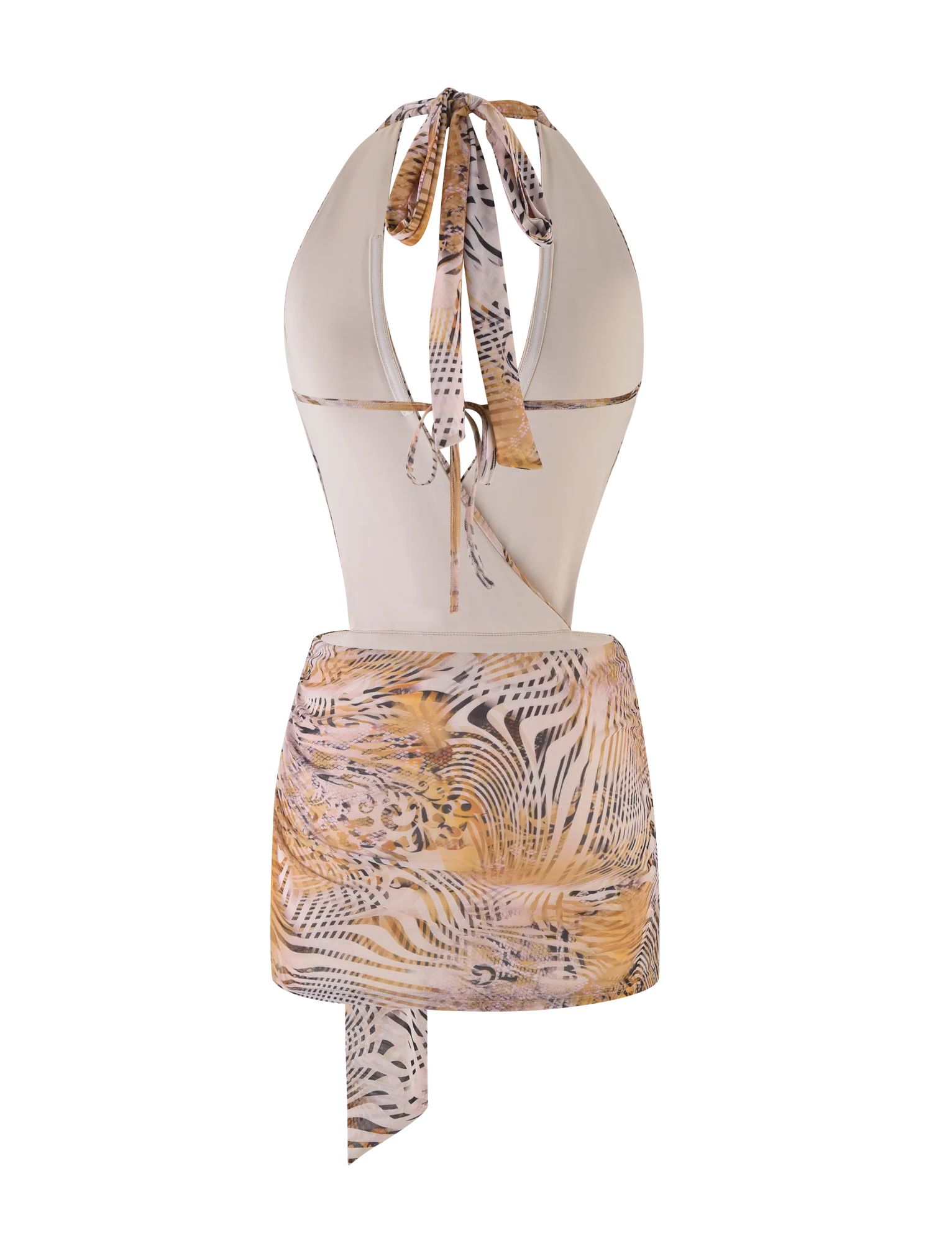 YARA MINI DRESS - NEUTRAL : ANIMAL : ANIMAL MARBLE
