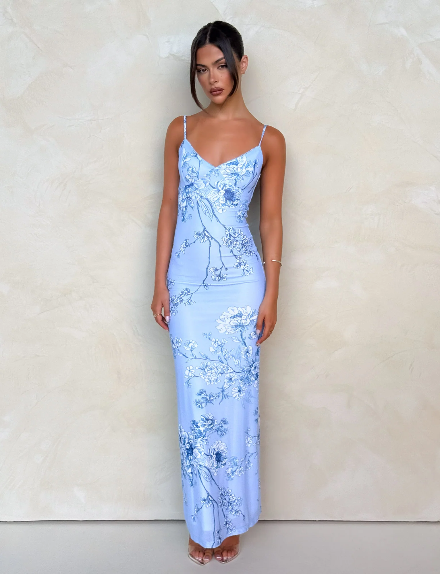JULIANNA DRESS - BLUE : FLORAL : CERAMIC FLORAL
