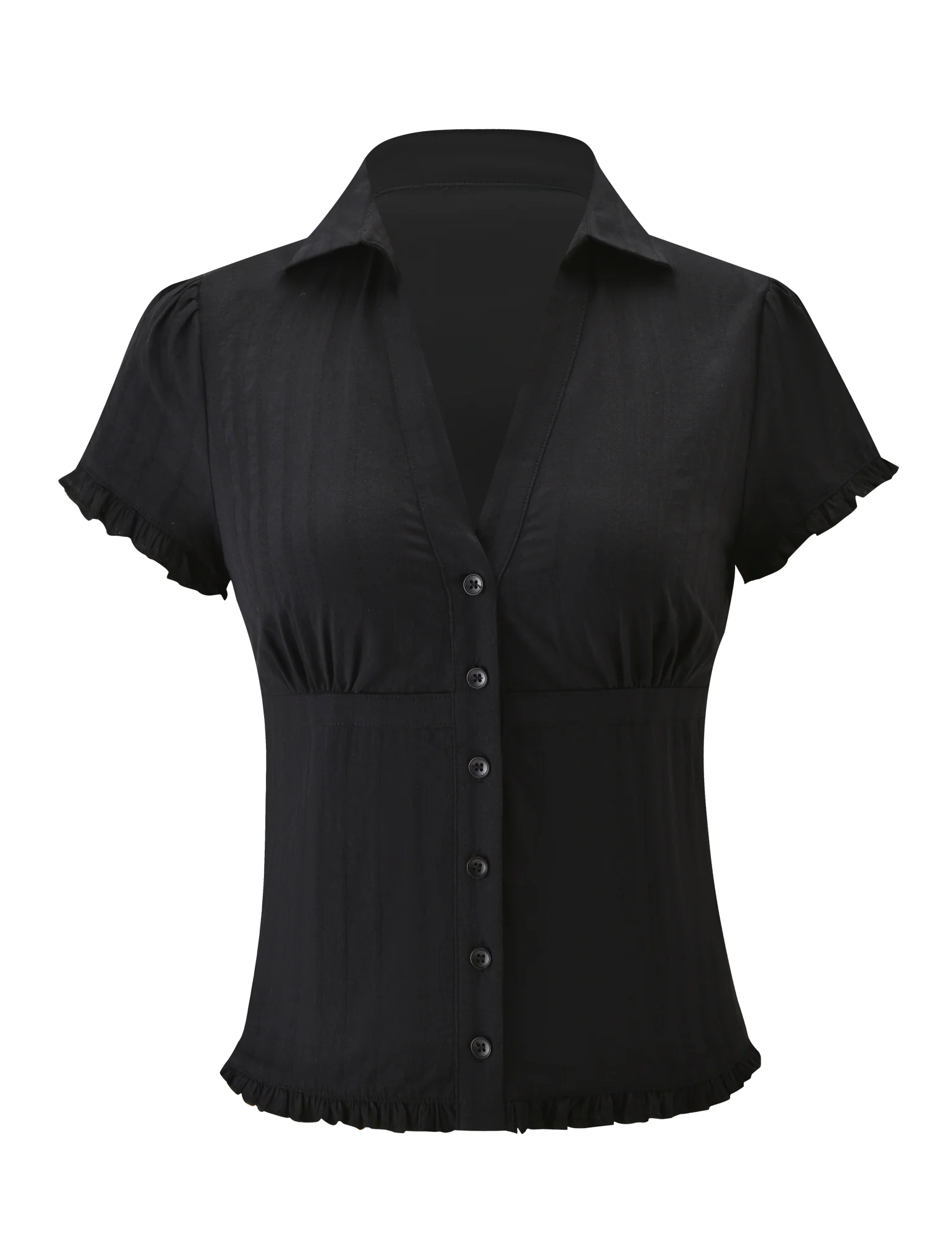 VALERIE SHORT SLEEVE SHIRT - BLACK